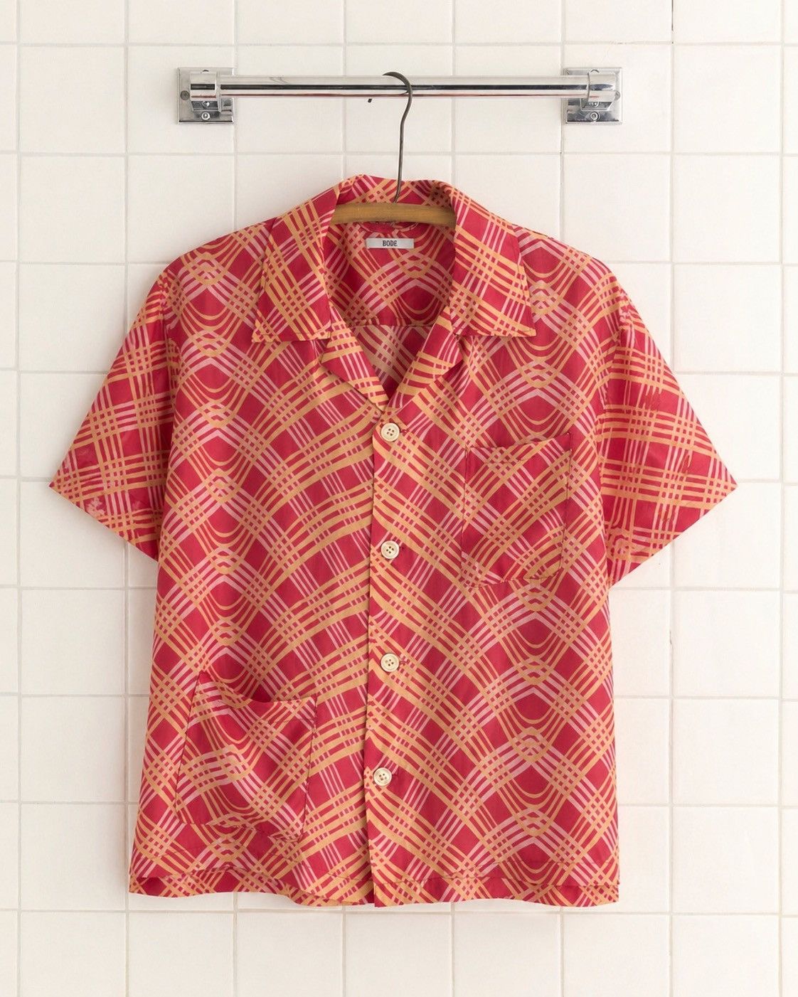 Leheriya Red & Gold Plaid S/S Button Up