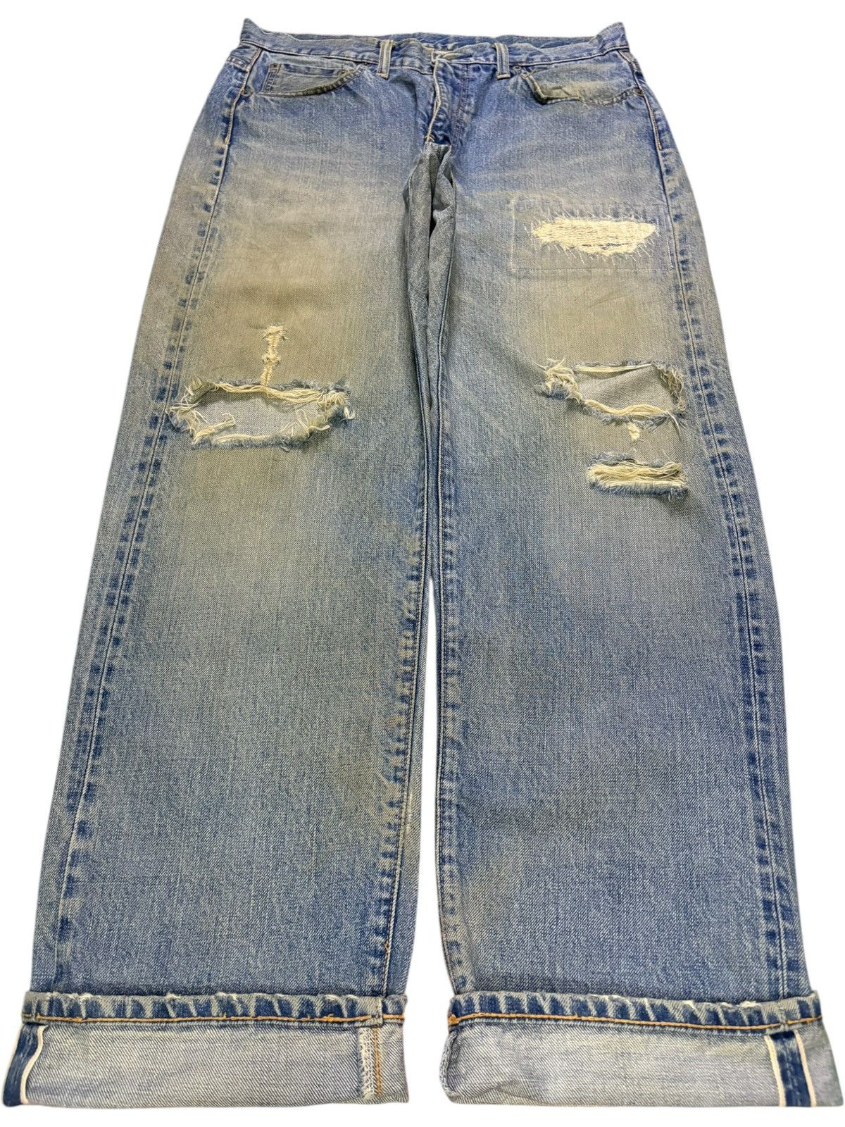 WHIZ LIMITED Vintage Japanese Brand Selvedge Mud Wash Distress Baggy Jean Size US 32 / EU 48 - 1 Thumbnail