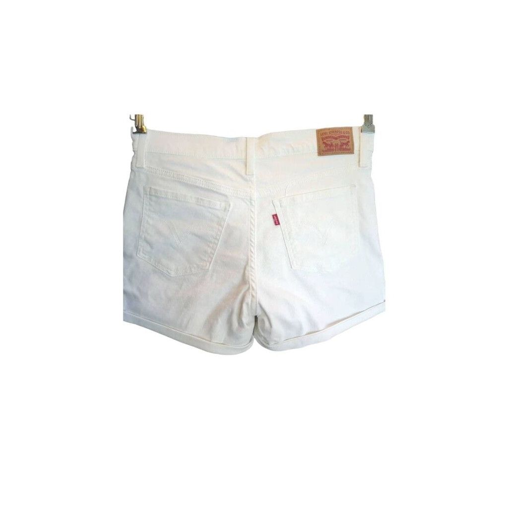 Levi's Levi's Rolled Cuff Mid Shorts White Distressed Denim Size30 Size 30" / US 8 / IT 44 - 2 Thumbnail