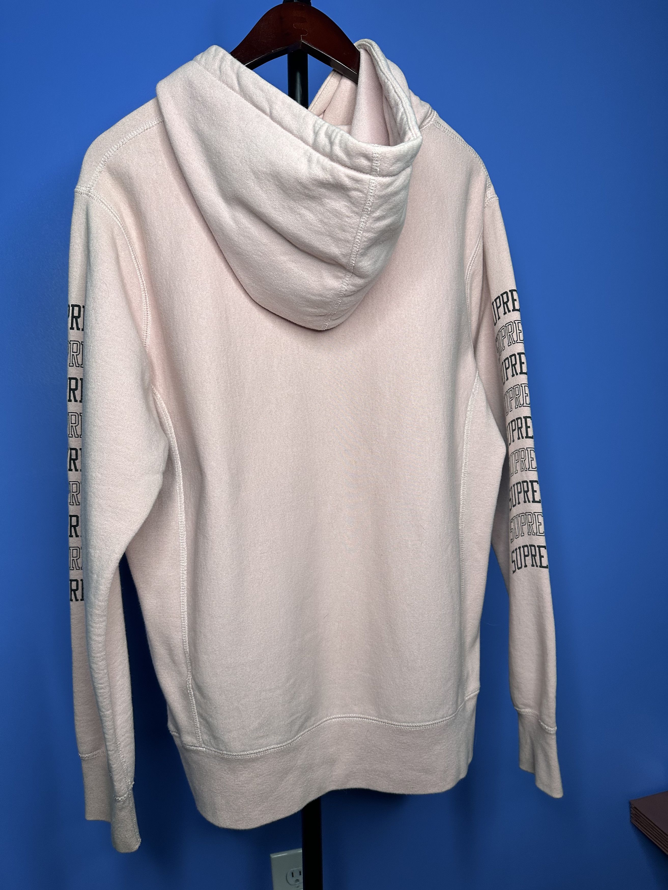 Supreme Spring Summer 2017 Dusty Pink Sleeve Arc Hooded Sweatshirt Size US M / EU 48-50 / 2 - 4 Thumbnail