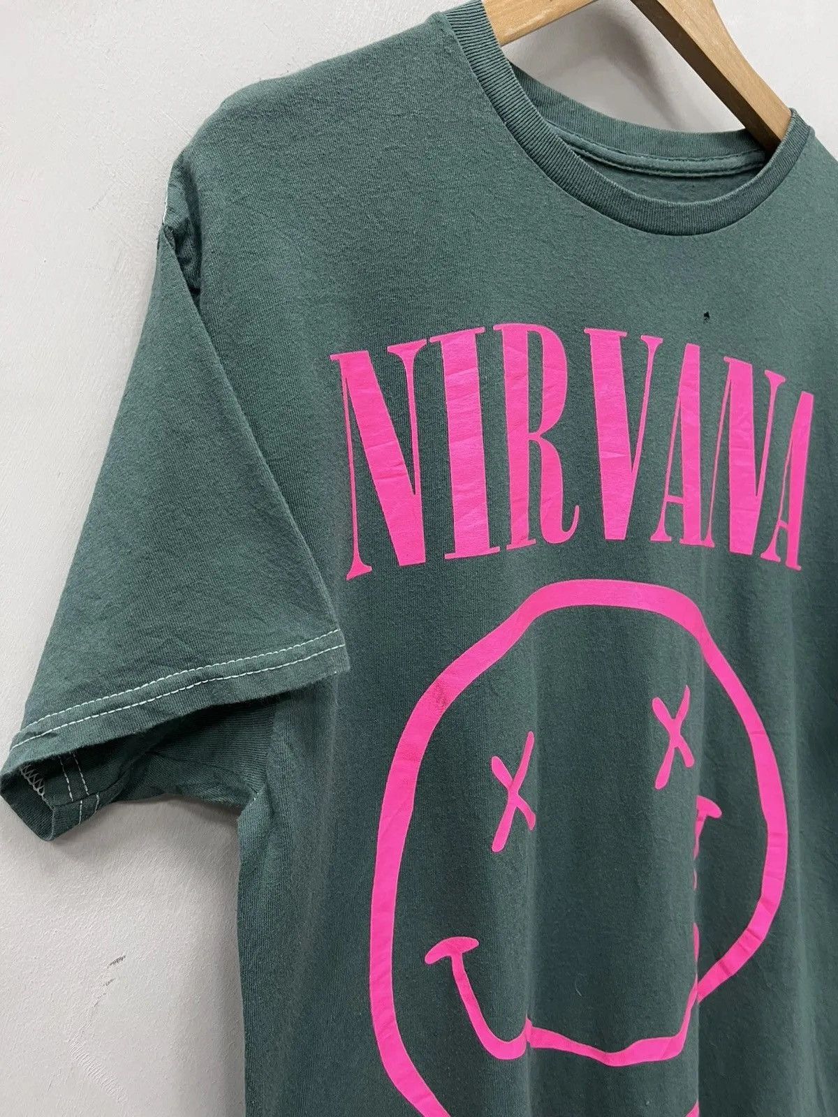 Nirvana Vintage Japanese Nirvana 90s Green Long Sleeve Tee Size US L / EU 52-54 / 3 - 5 Thumbnail