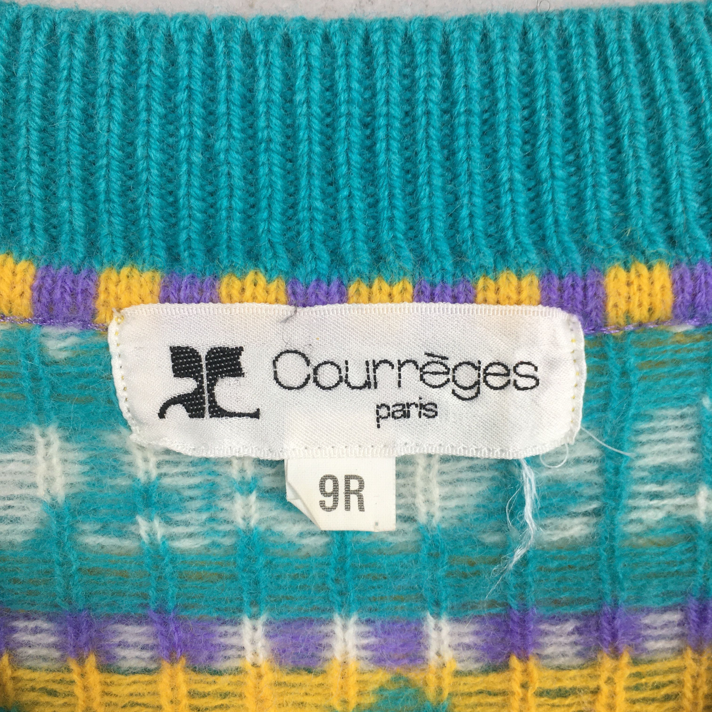 Courreges Vintage 80s Courreges Paris Knitwear Native Pattern XSmall Size XS / US 0-2 / IT 36-38 - 5 Thumbnail