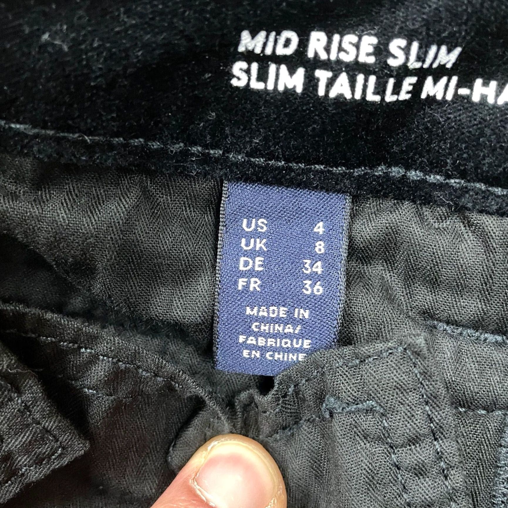 Lands' End Lands' End Women's Velvet Jeans Size 4 Black Mid Rise Slim Fit 29x31 Size 27" / US 4 / IT 40 - 7 Thumbnail