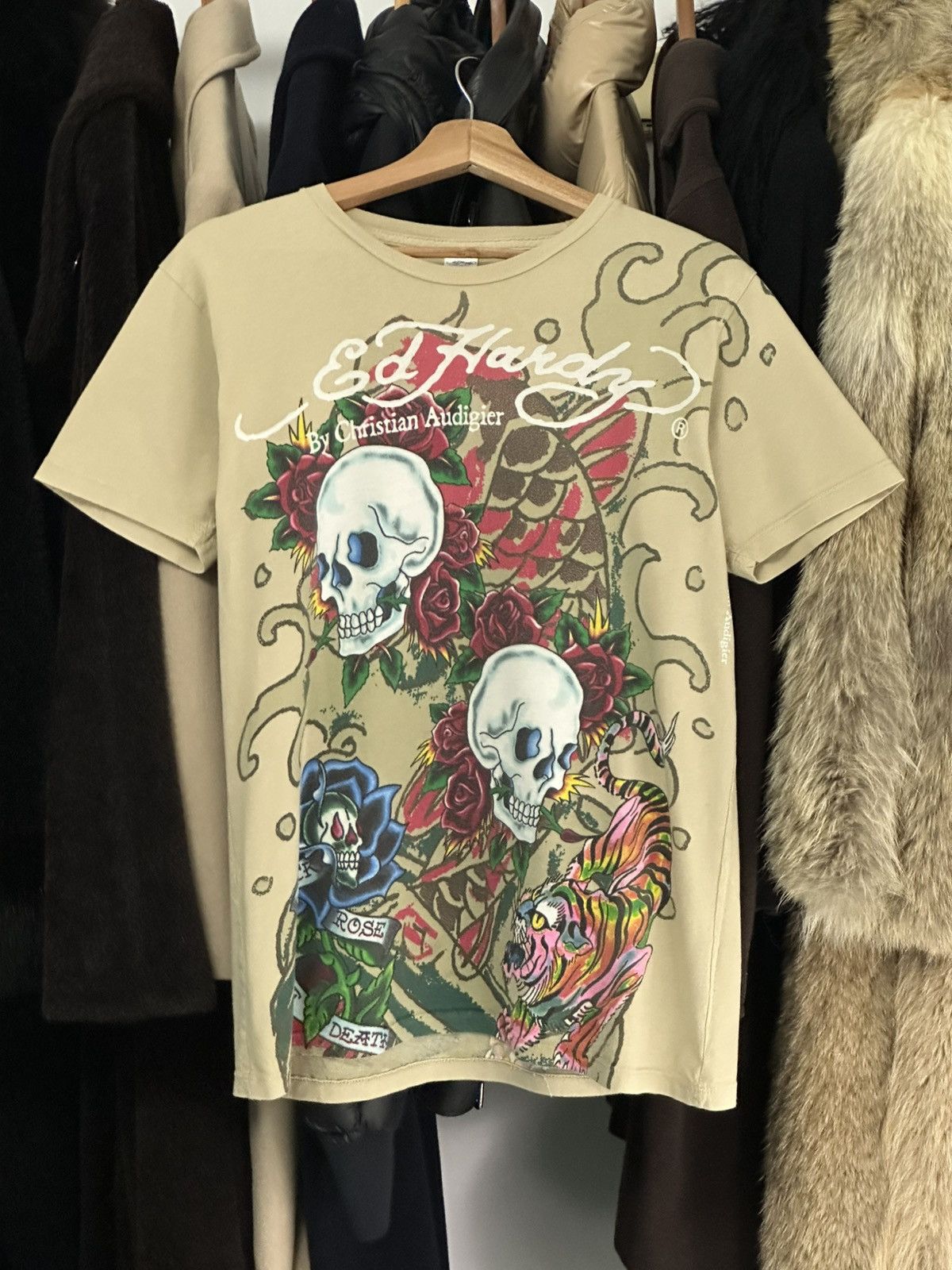 Christian Audigier × Ed Hardy × Vintage Black Rose Of Death Short Sleeve Tee Size US S / EU 44-46 / 1 - 1 Thumbnail