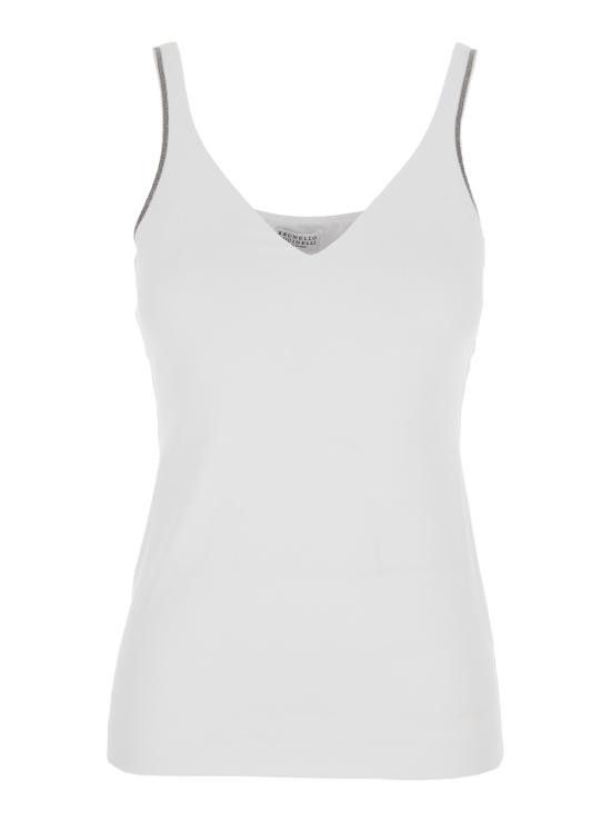Brunello Cucinelli BRUNELLO CUCINELLI Women Tops MPT18BA702C159 White Size S / US 4 / IT 40 - 1 Thumbnail