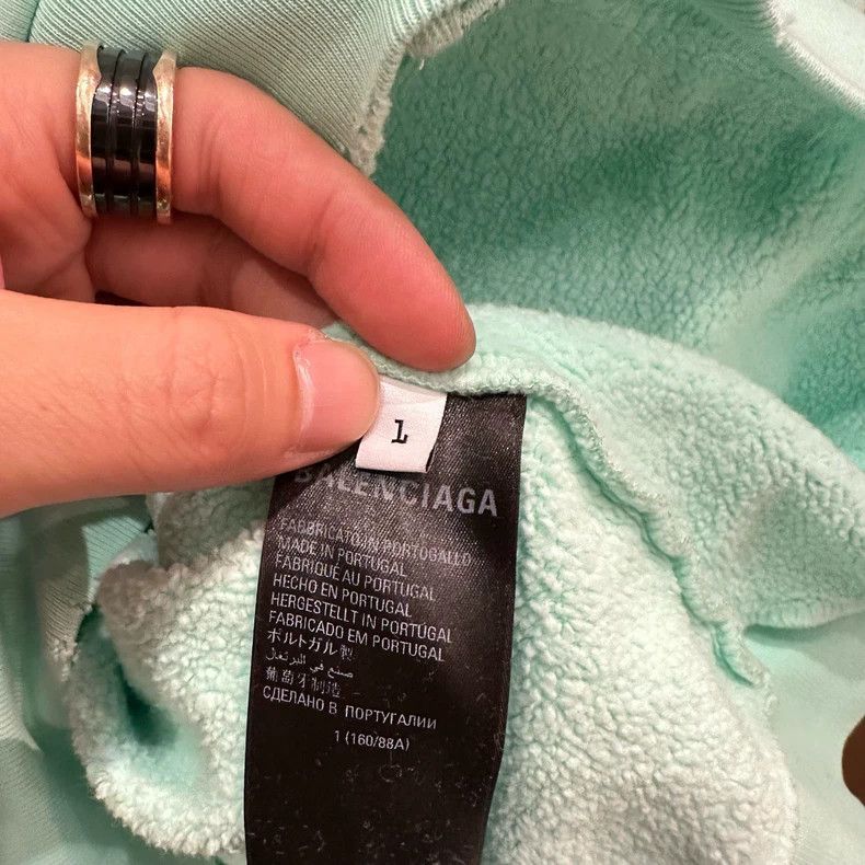 Balenciaga Balenciaga Mint green made old damaged zipper hoodies. Size US S / EU 44-46 / 1 - 3 Thumbnail