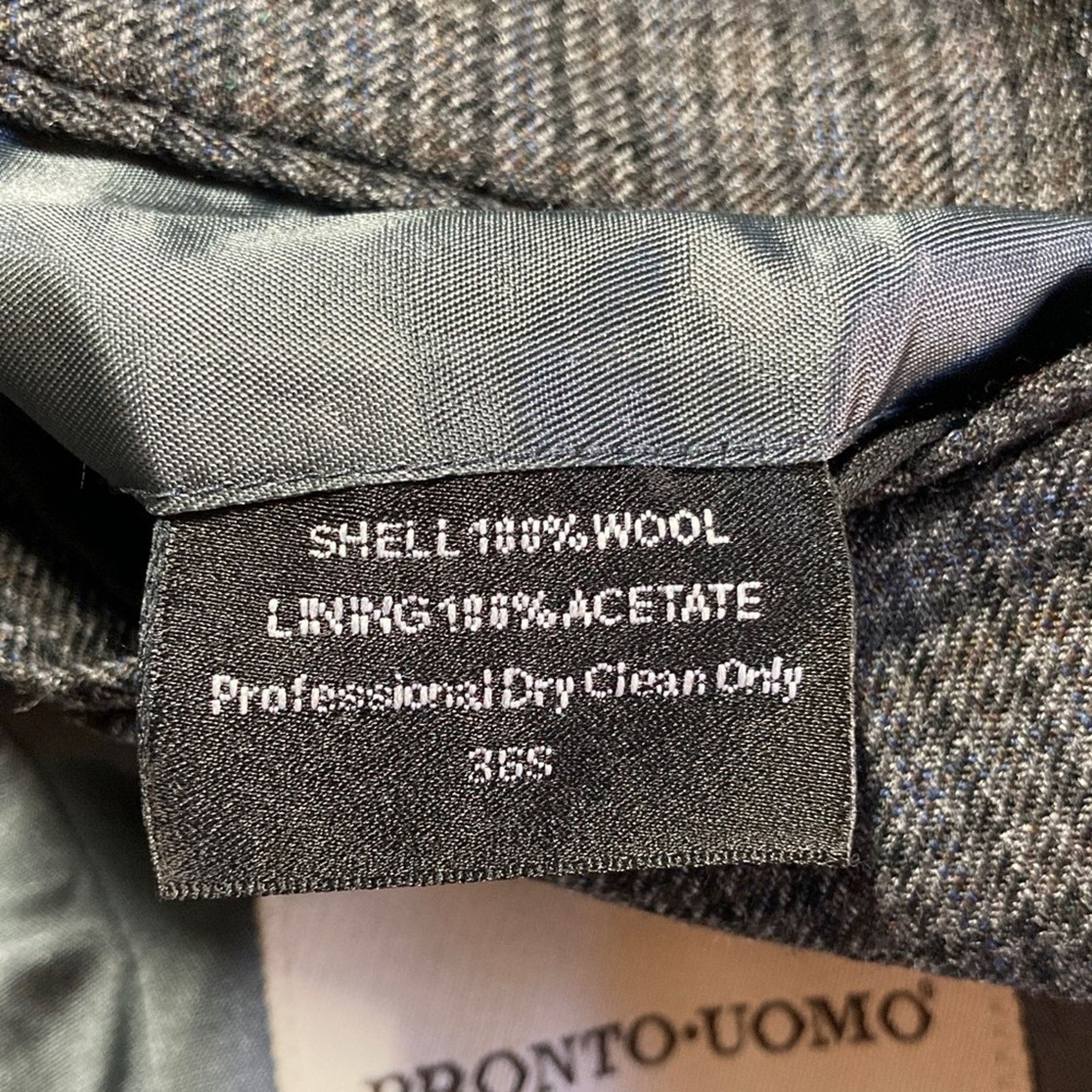 Pronto Uomo Pronto Uomo Mens Size 36 S Gray Herringbone Wool Blazer Size 36S - 7 Thumbnail