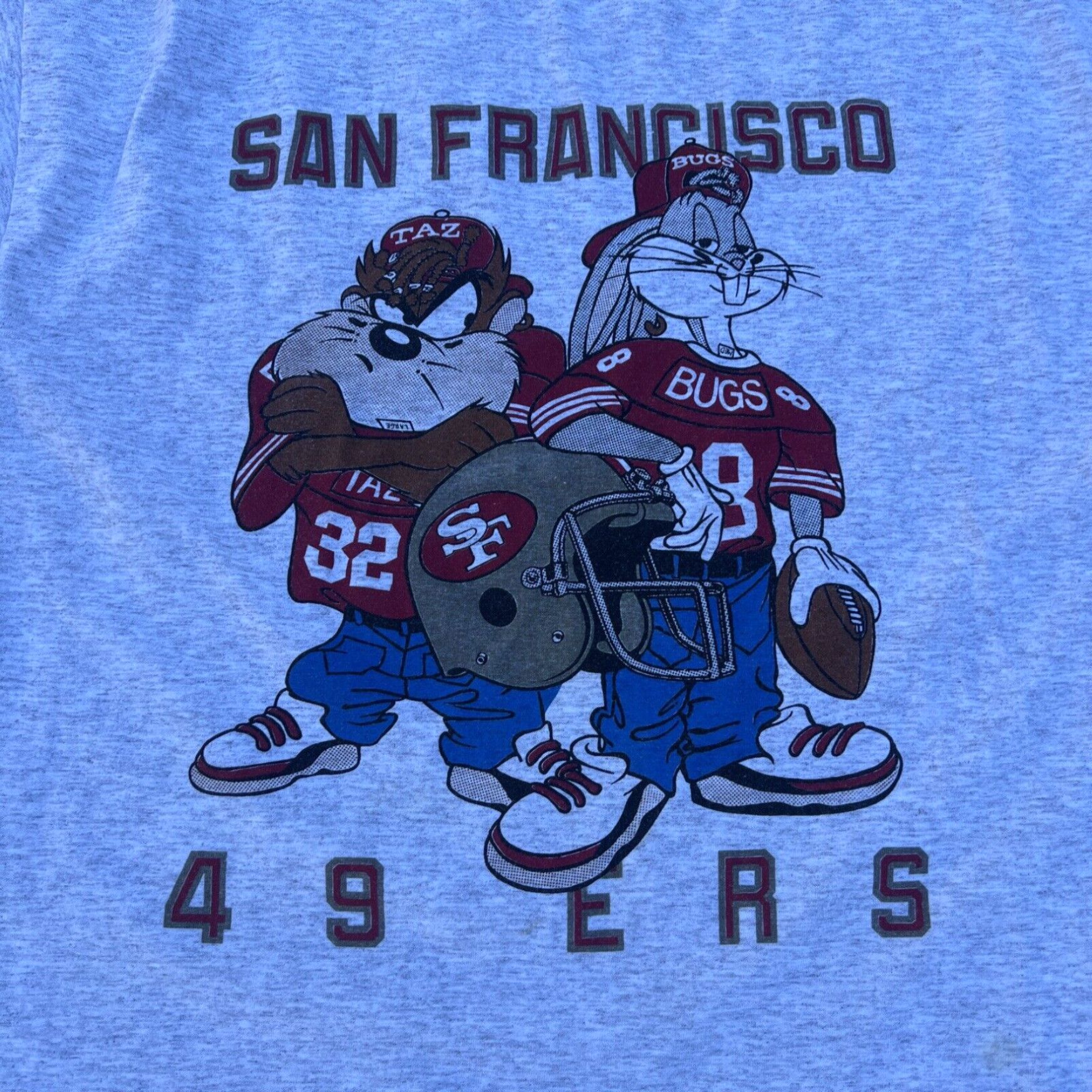 Sunray Sportswear Vtg Warner Bro’s SF 49ers Bugs, Taz T-shirt Sz XL Size US XL / EU 56 / 4 - 2 Thumbnail