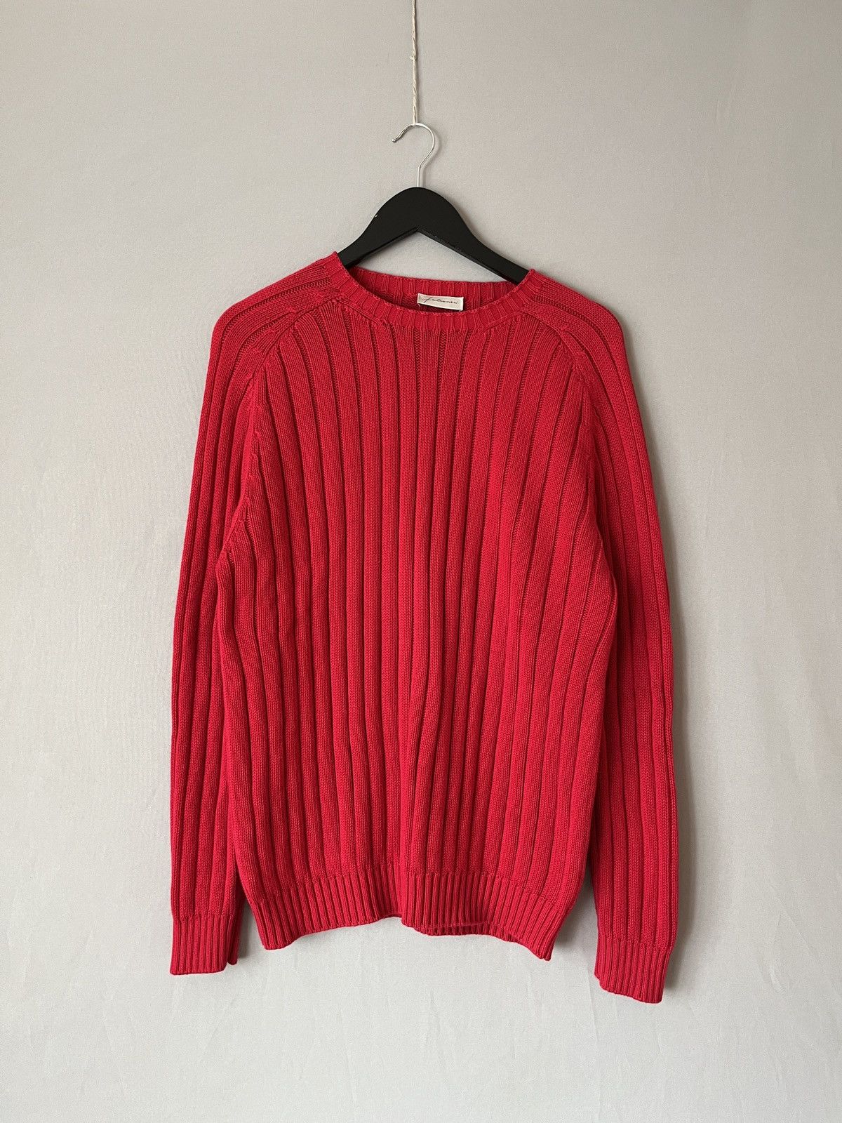 Falconeri Heavy Knit Cotton Red Fisherman Sweater