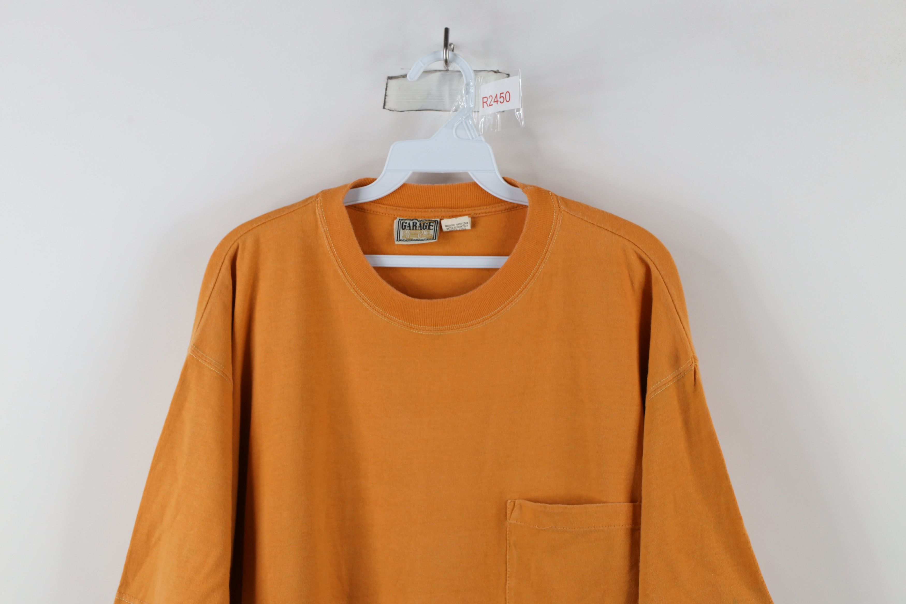 Vintage Vintage 90s Streetwear Blank Baggy Fit Pocket T-Shirt Orange Size US M / EU 48-50 / 2 - 2 Thumbnail