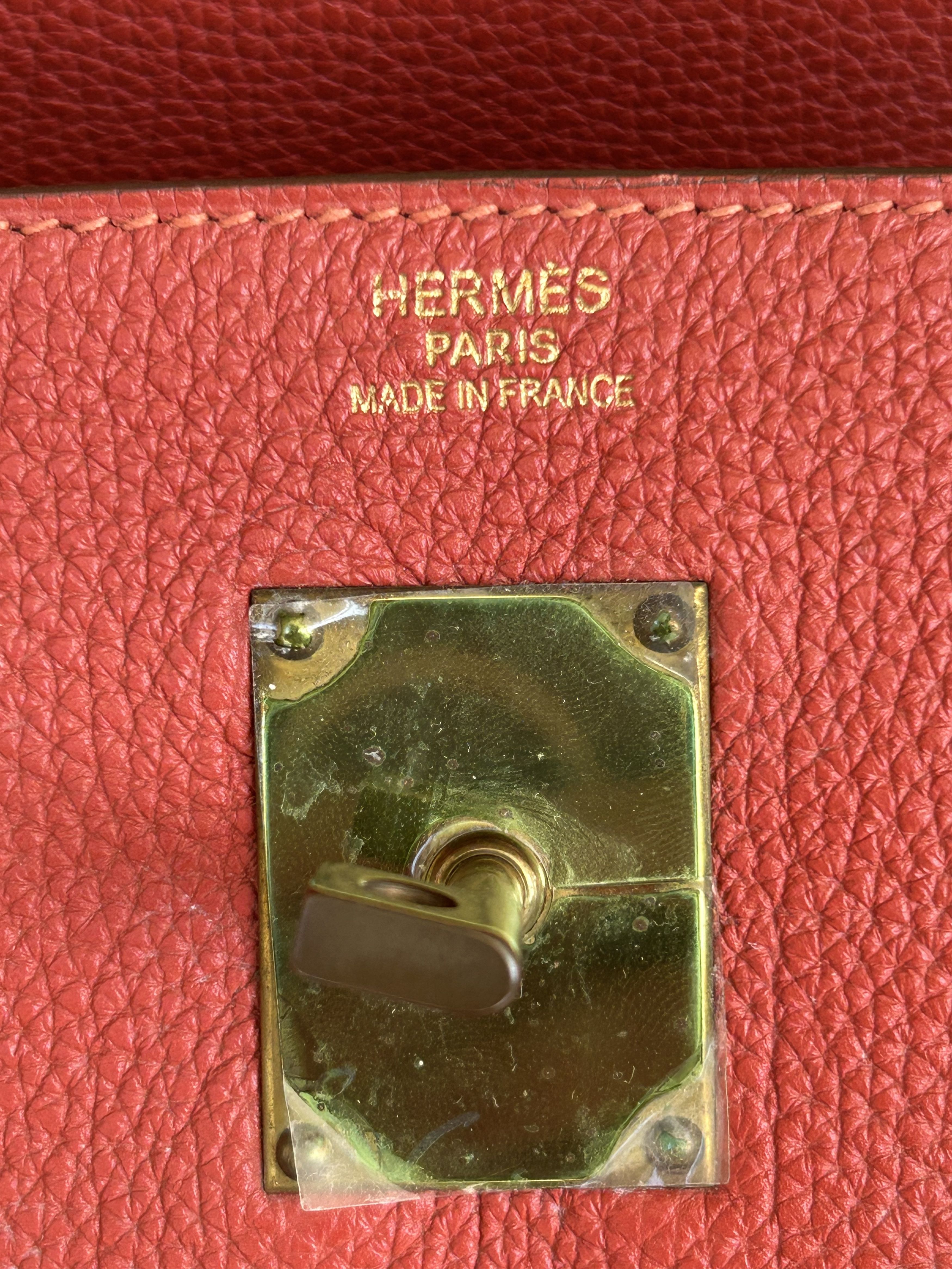 Hermes Hermes Red Togo & Gold Hardware HAC Birkin 40 Size ONE SIZE - 7 Thumbnail
