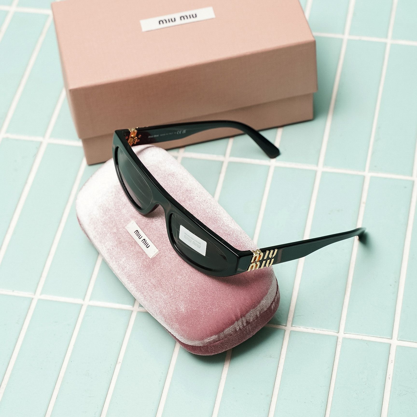 Miu Miu MIU MIU MU 07ZS 1AB5S0 Sunglasses BLACK Size ONE SIZE - 3 Thumbnail