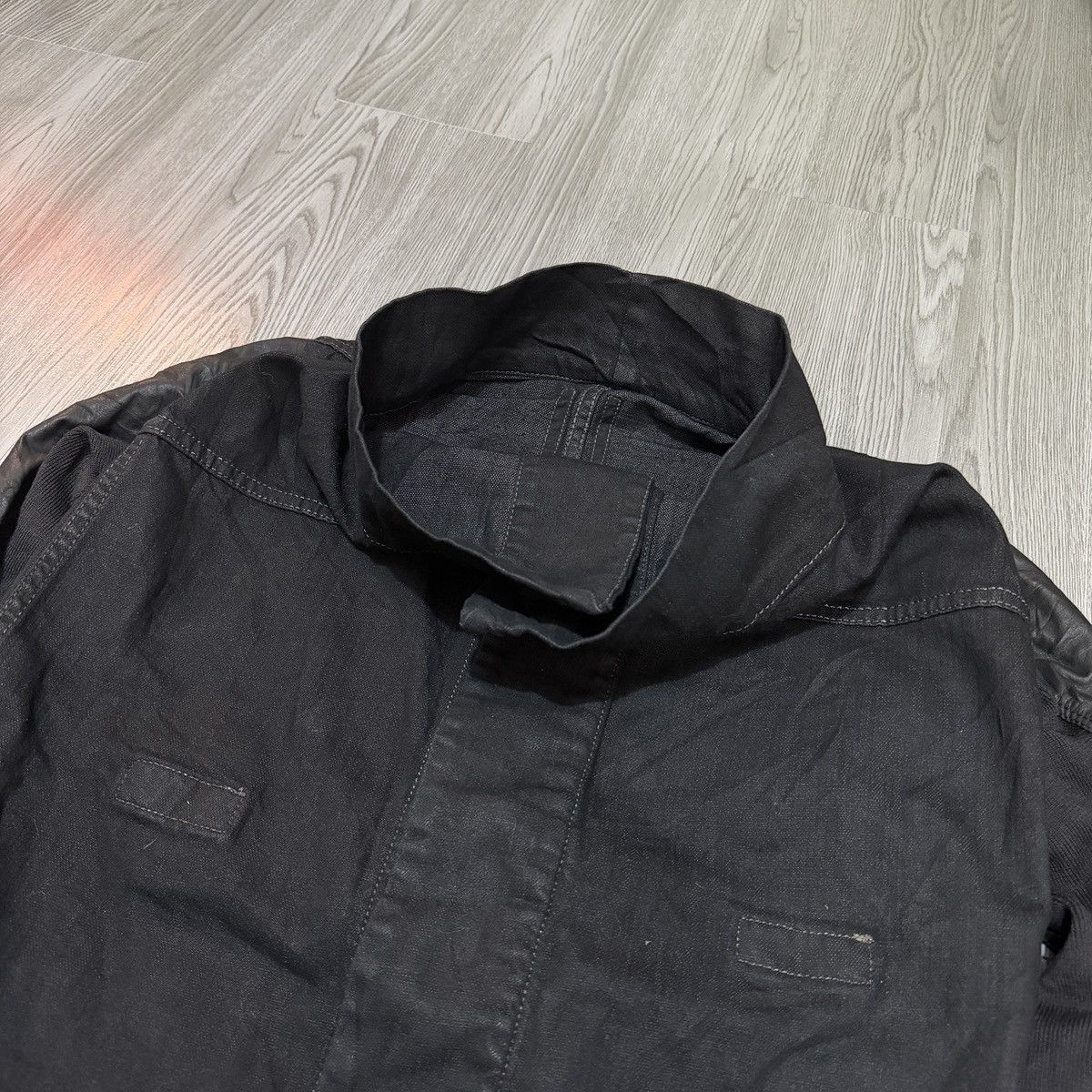 Rick Owens Rick Owens Black Hybrid Leather Slave jacket Size XS / US 0-2 / IT 36-38 - 12 Thumbnail