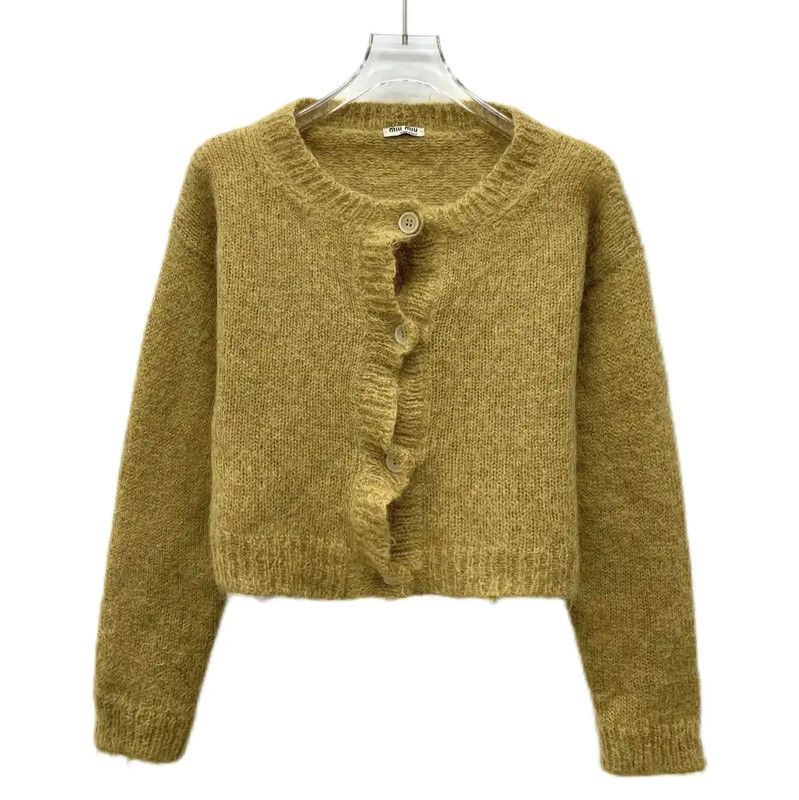 Miu Miu Miu Miu Brown Mohair Women's Cardigan 0089 Size S / US 4 / IT 40 - 1 Thumbnail
