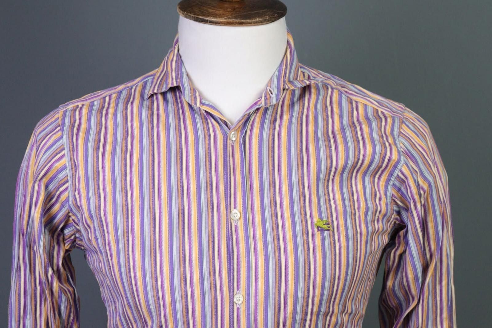 Etro Etro Multicolor Stripe Long Sleeve Button Down Shirt Size 39 Size US M / EU 48-50 / 2 - 2 Thumbnail