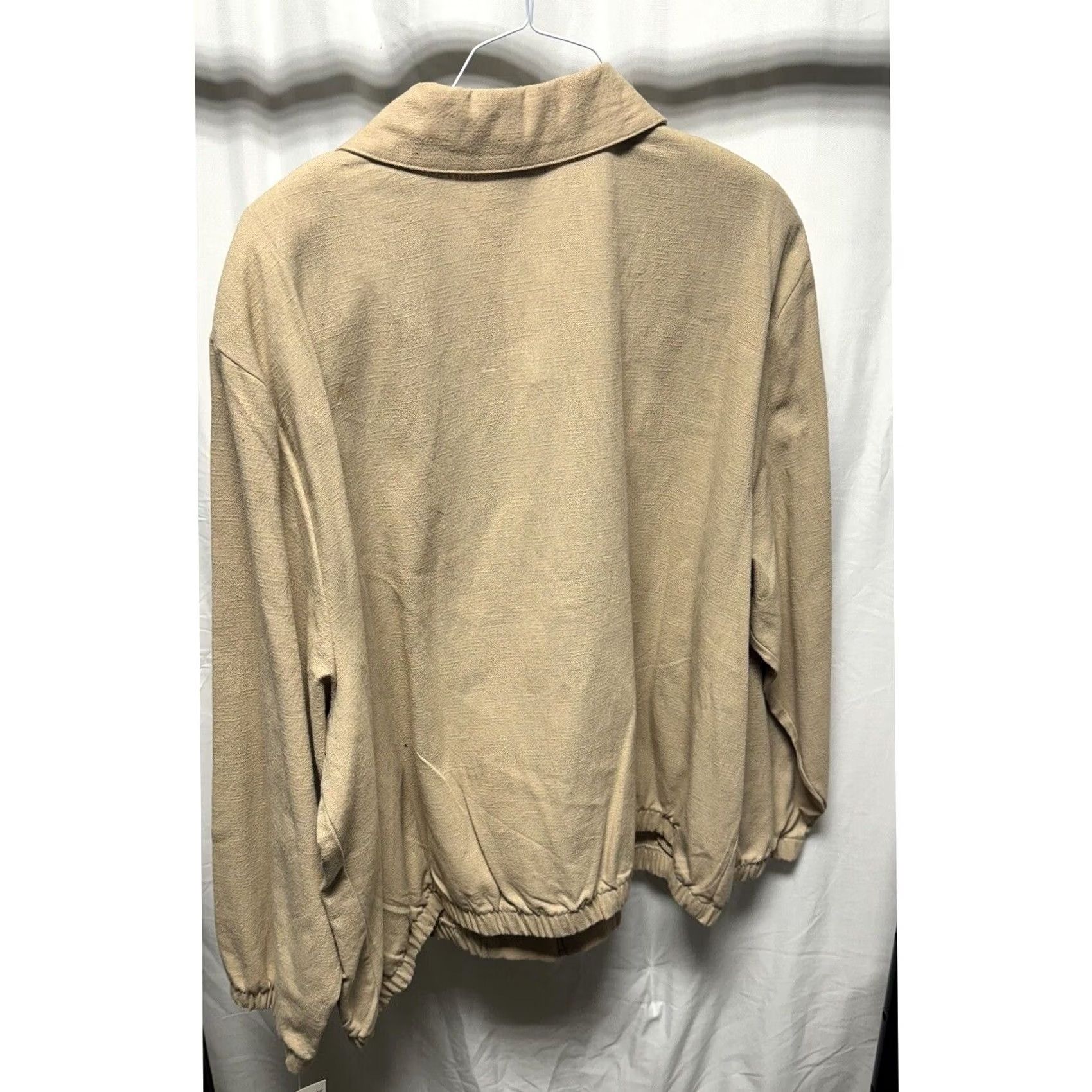 Vintage Alfred Dunner Women's Jacket Tan Embroidered Flowers Size 22 Size 3XL / US 20-22 - 3 Thumbnail