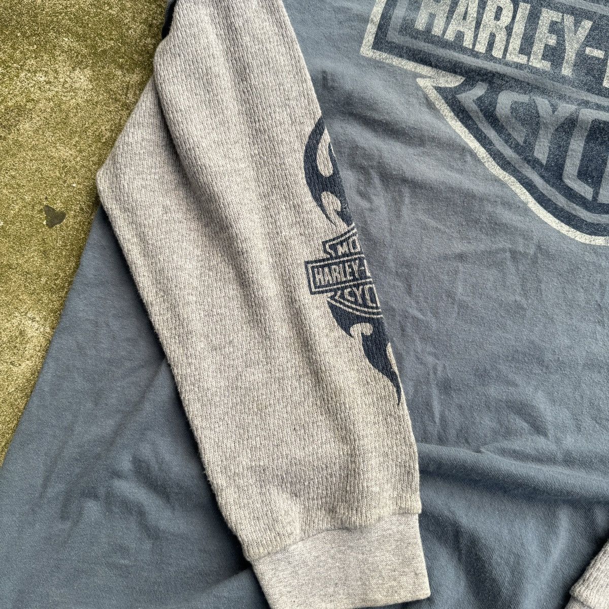 Harley Davidson Harley Faded Metal Flame Longsleeve Thermal Shirt ERD Grunge Size US XXL / EU 58 / 5 - 14 Thumbnail