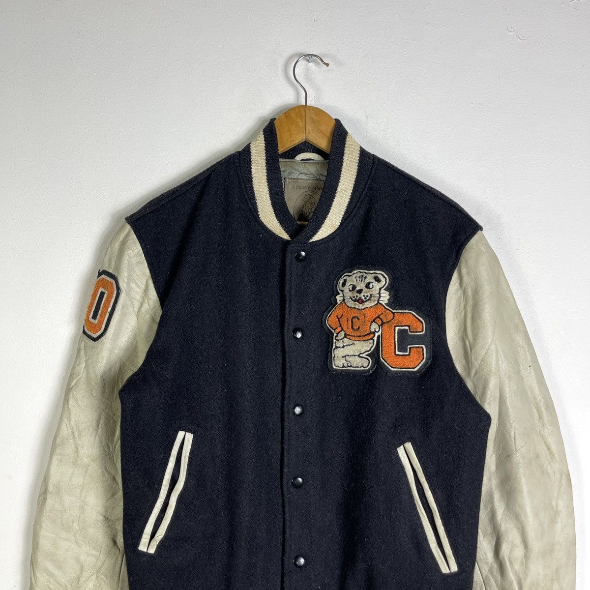 Golden Bear Vintage Golden Bear Leather Sleeve Wool Varsity Jacket Size US M / EU 48-50 / 2 - 4 Thumbnail