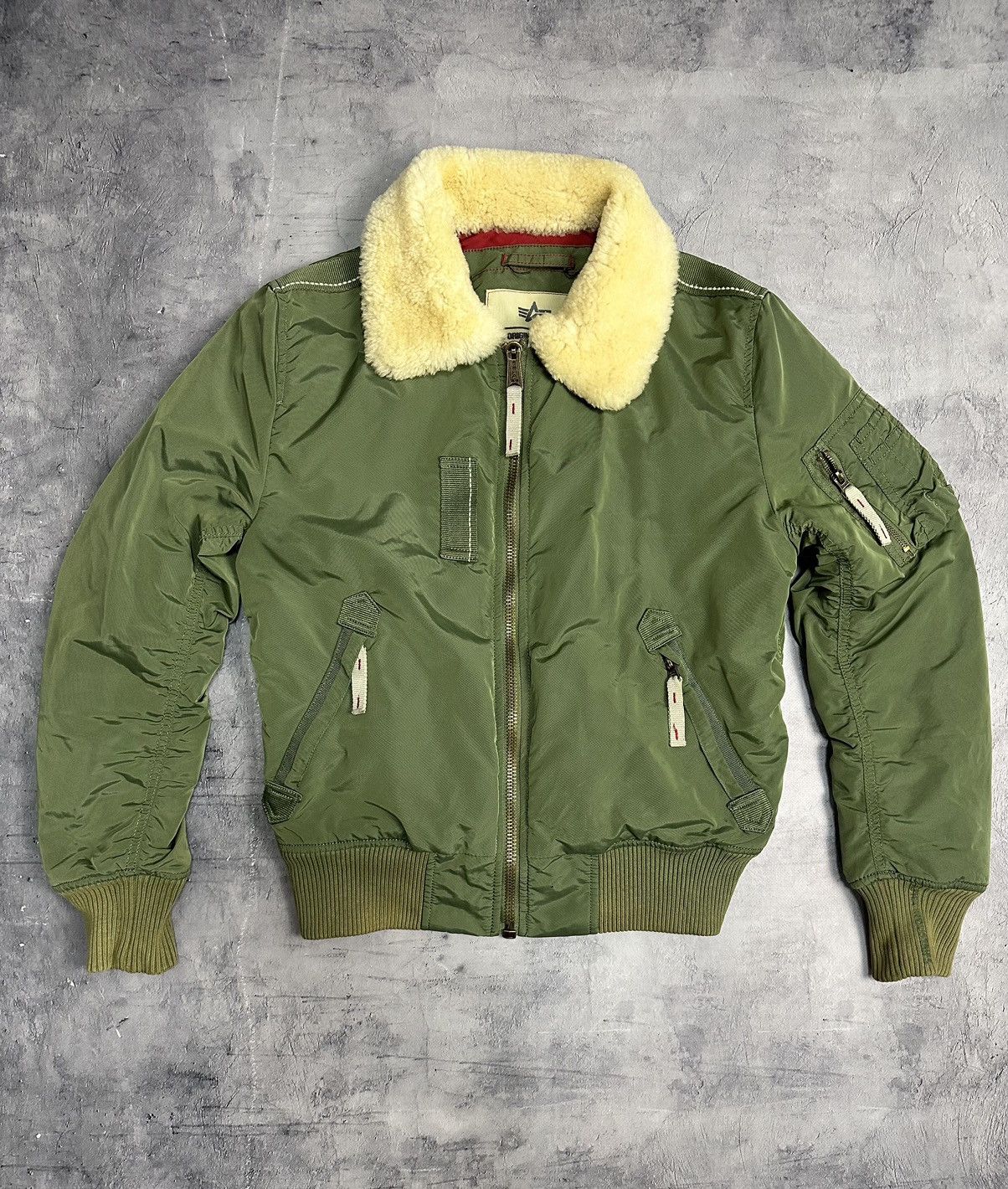 image of Alpha Industries Military Bomber Jacket VTG in Green, Men's (Size Medium)
