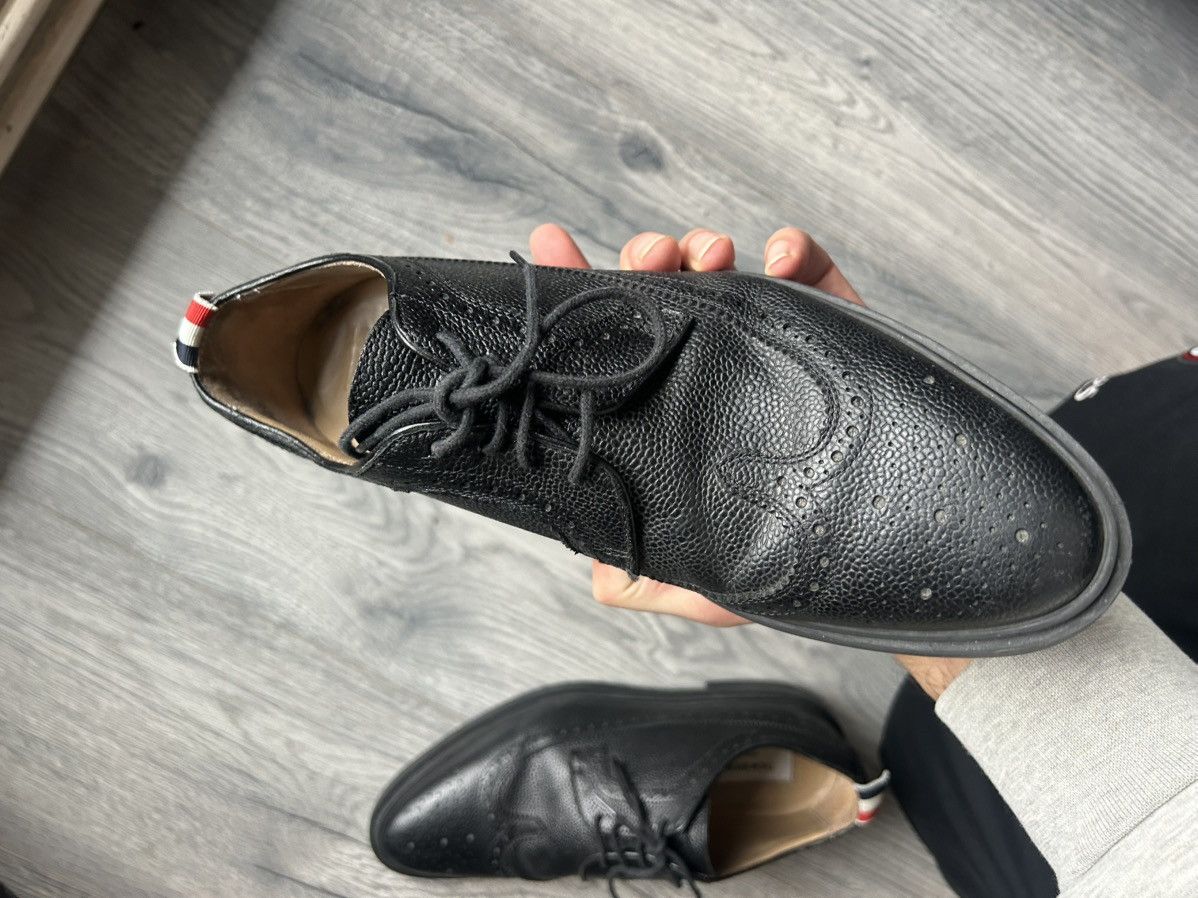 Thom Browne Black Wingtip Brogue Derby Shoes Size US 6.5 / EU 39-40 - 23 Thumbnail