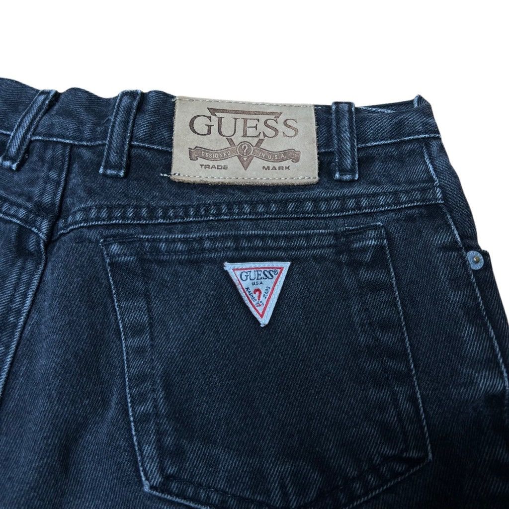Guess × Vintage Vintage Guess Black Stonewash Jean Shorts Jorts Woman’s 31 Size 31" - 3 Thumbnail