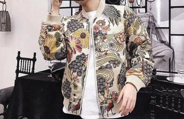 Vintage Floral Graphic Embroidery Jacket, Sukajan Souvenir Jacket Size US L / EU 52-54 / 3 - 5 Thumbnail