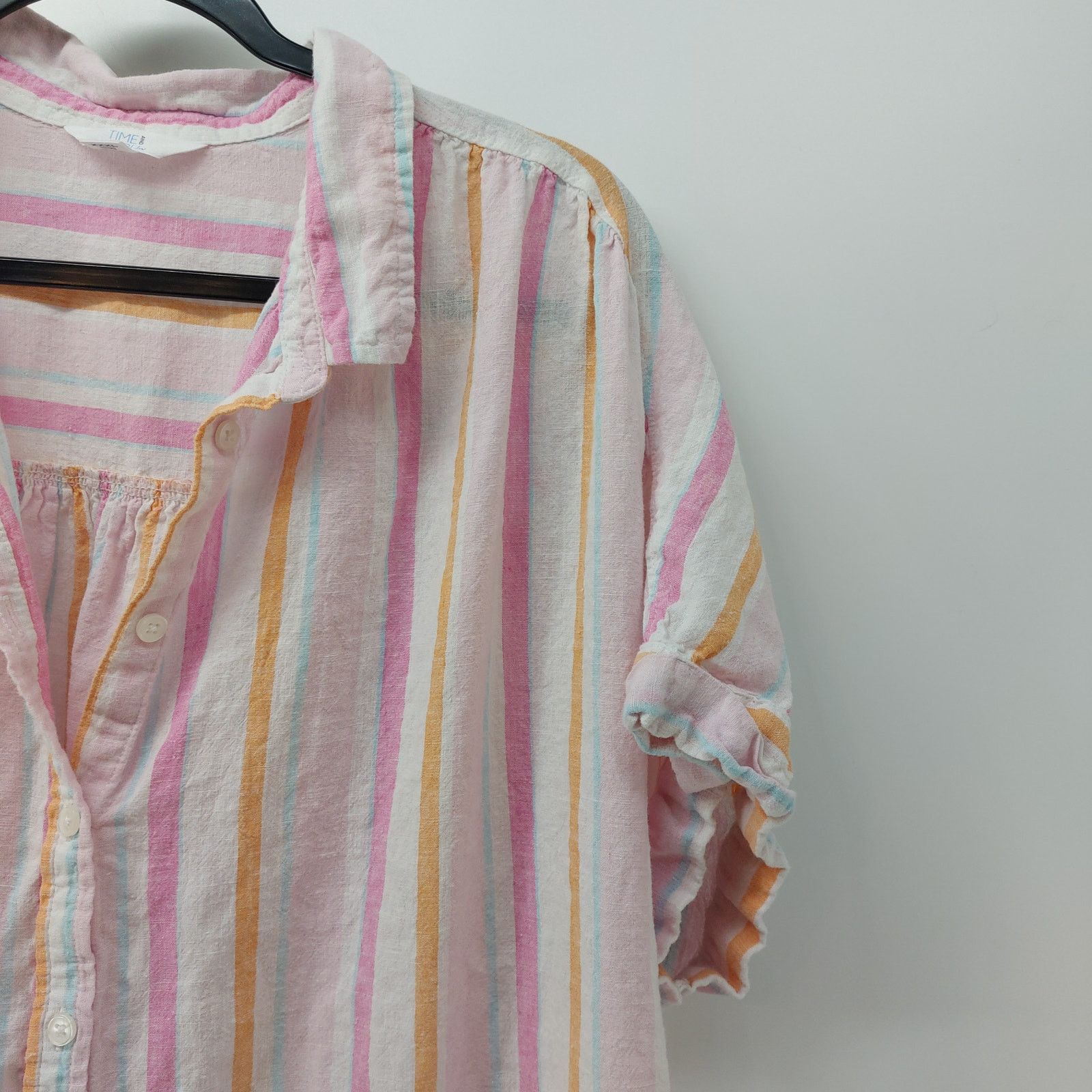 Other Time and Tru Pink Womens Plus Size Striped Button Up XXXL 22 Size 3XL / US 20-22 - 7 Thumbnail