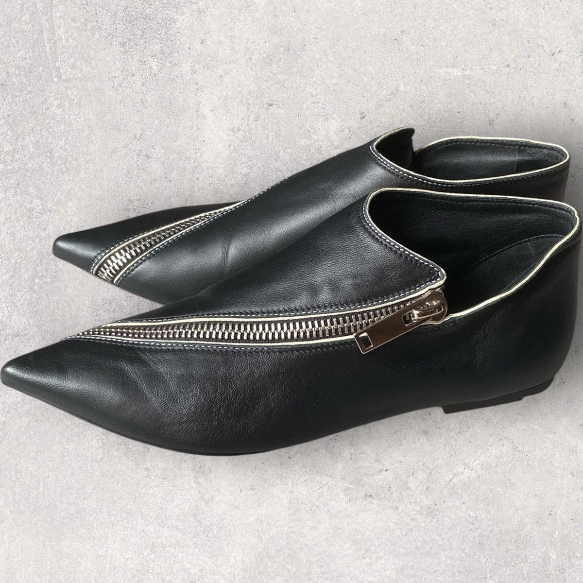 Celine Phoebe Philo Archive Asymmetric Zip Shoes Size US 8 / IT 38 - 3 Thumbnail