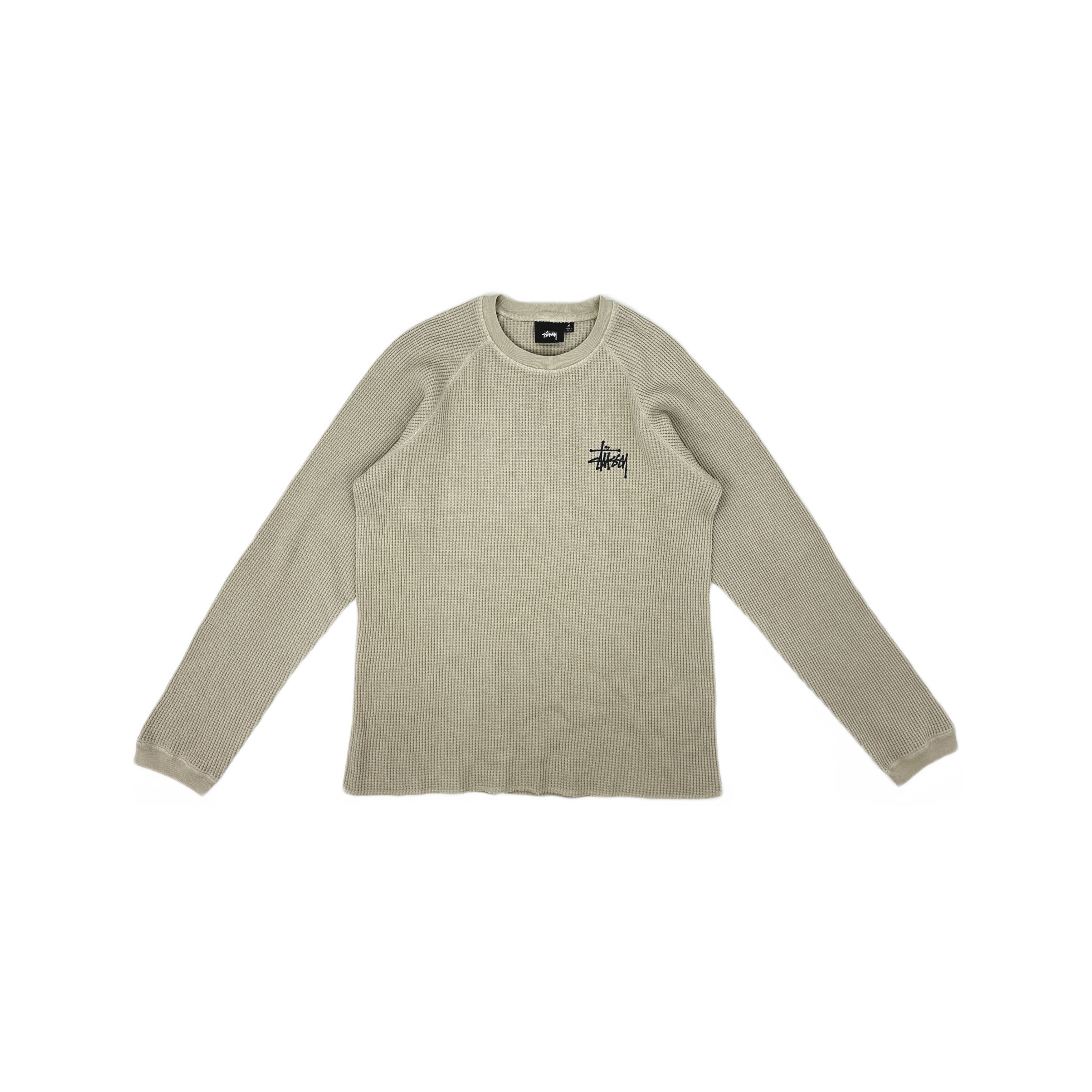 Stussy Stussy Logo Waffle Knit Long Sleeve T-Shirt Size M Size US M / EU 48-50 / 2 - 1 Thumbnail