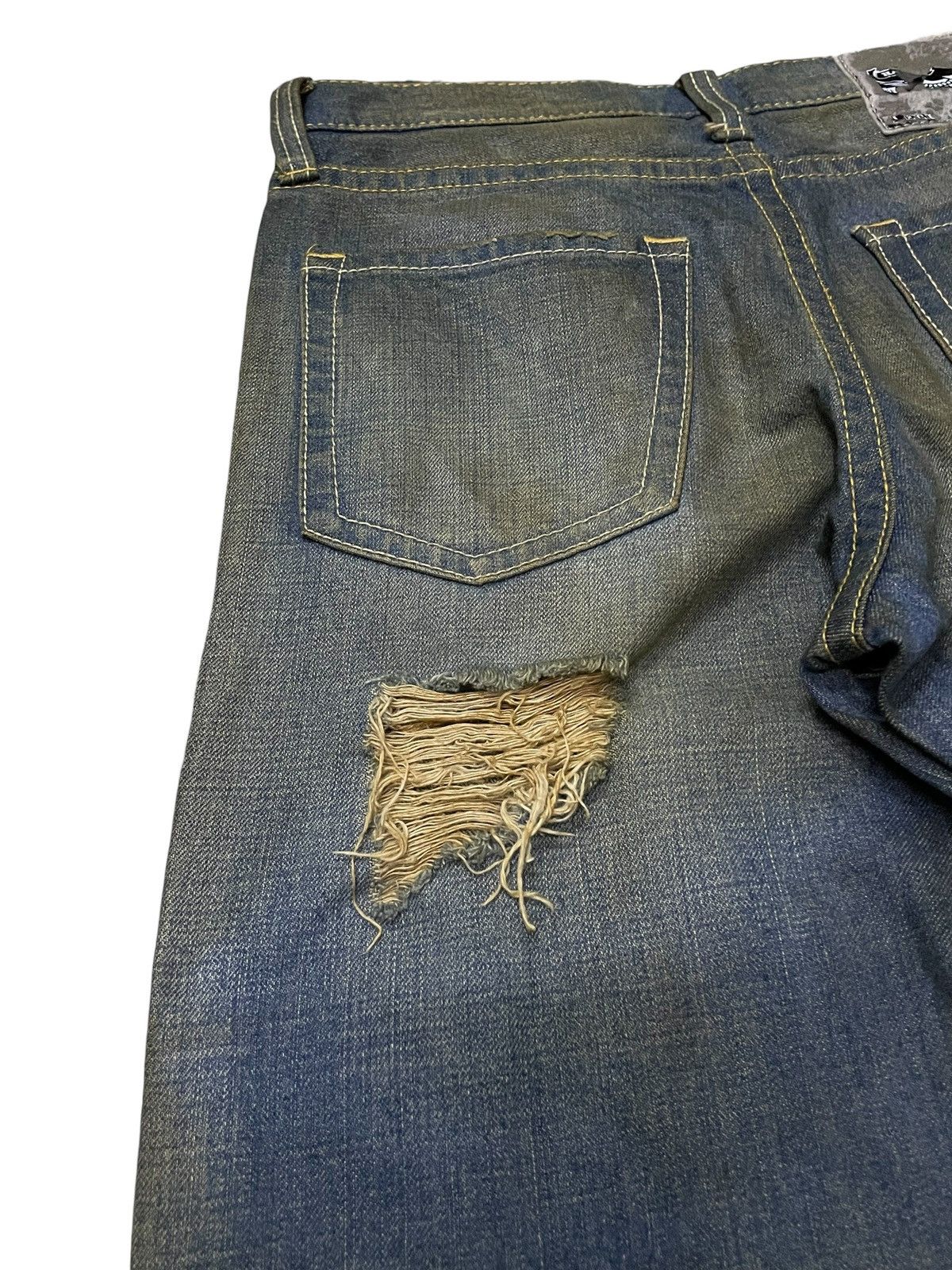 Hysteric Glamour × In The Attic Co&Lu Japan Mud Wash Distressed Jeans Size US 30 / EU 46 - 15 Thumbnail