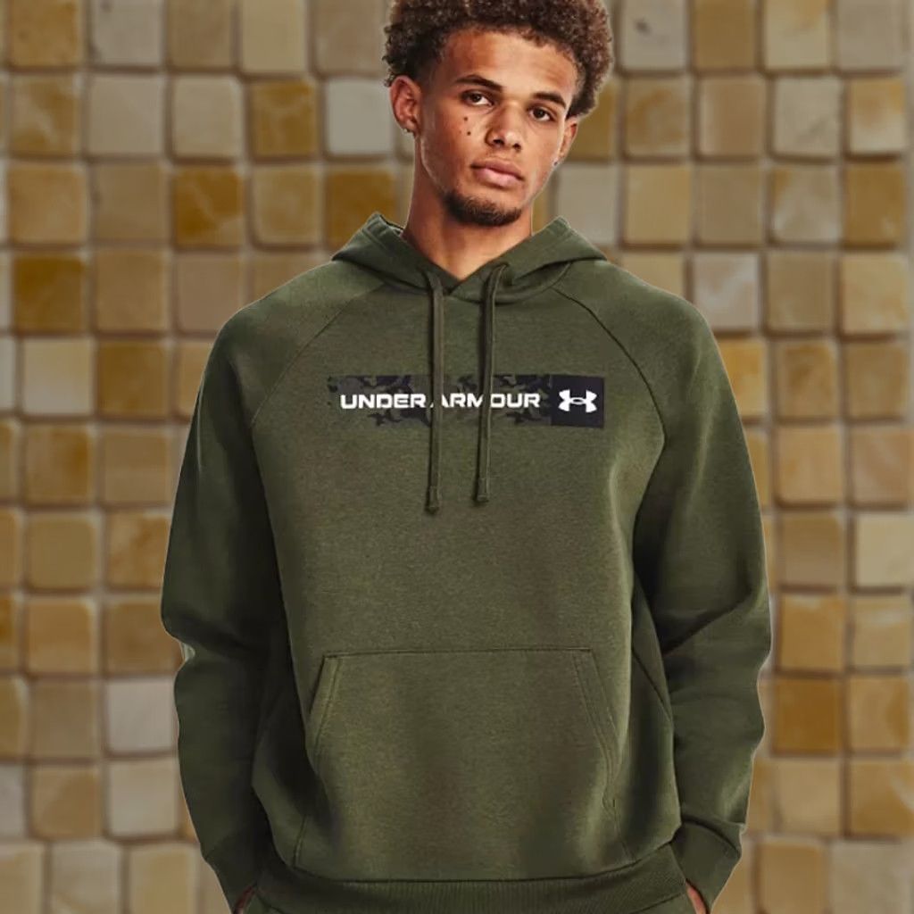 Under Armour Under Armour Hoodie Green Fleece 2XL Mens Pullover Hooded Sweatshirt Long Sleeve Logo Size US XXL / EU 58 / 5 - 1 Preview