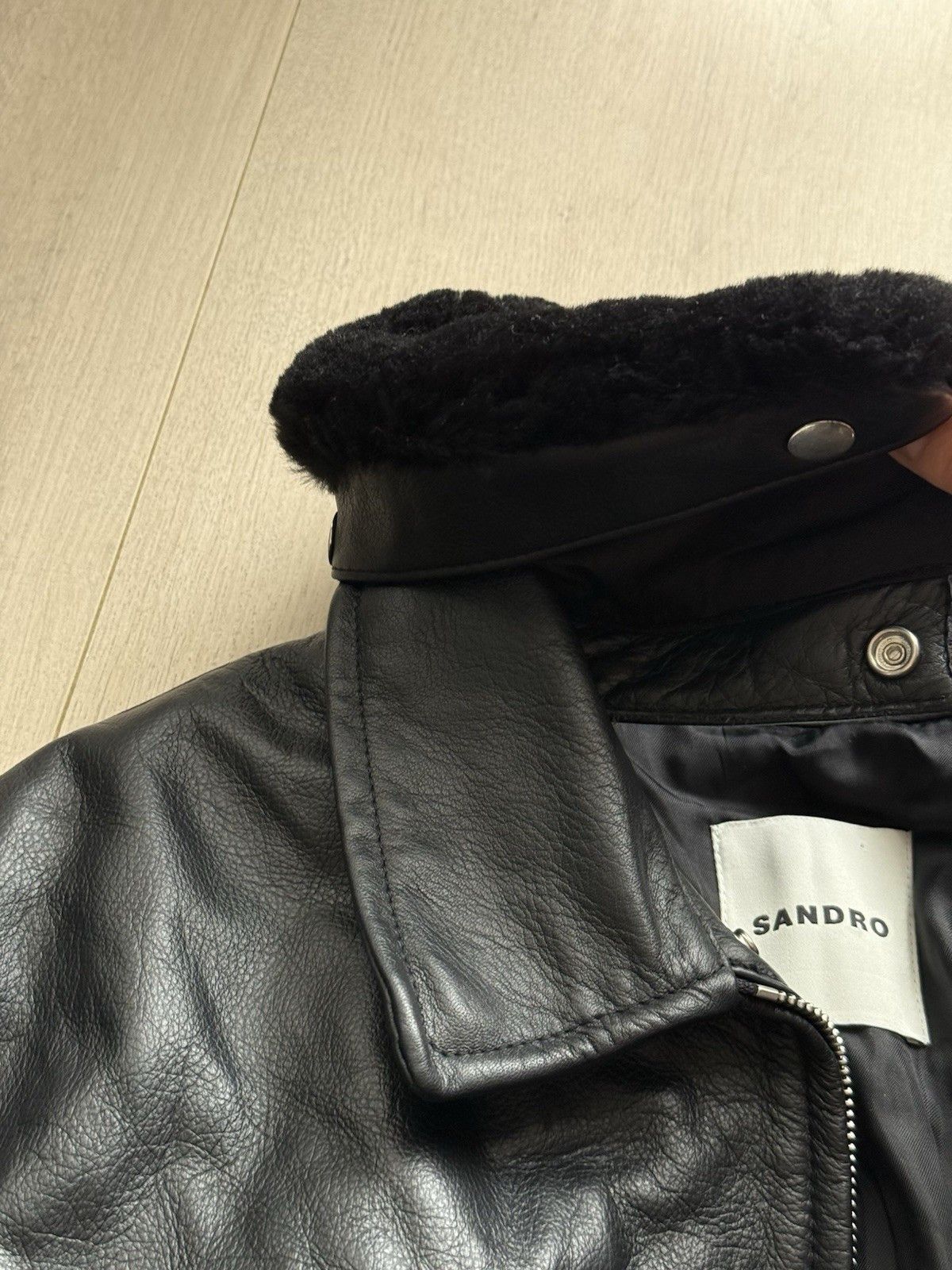 Sandro Sandro Heron Leather Bomber Aviator Flight Jacket Size US M / EU 48-50 / 2 - 11 Thumbnail