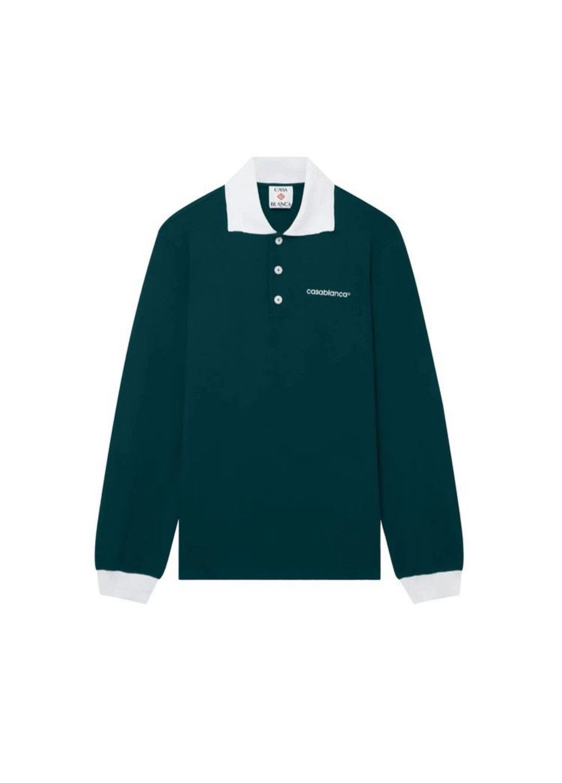 Casablanca Long-Sleeve Viscose Polo ‘Green’