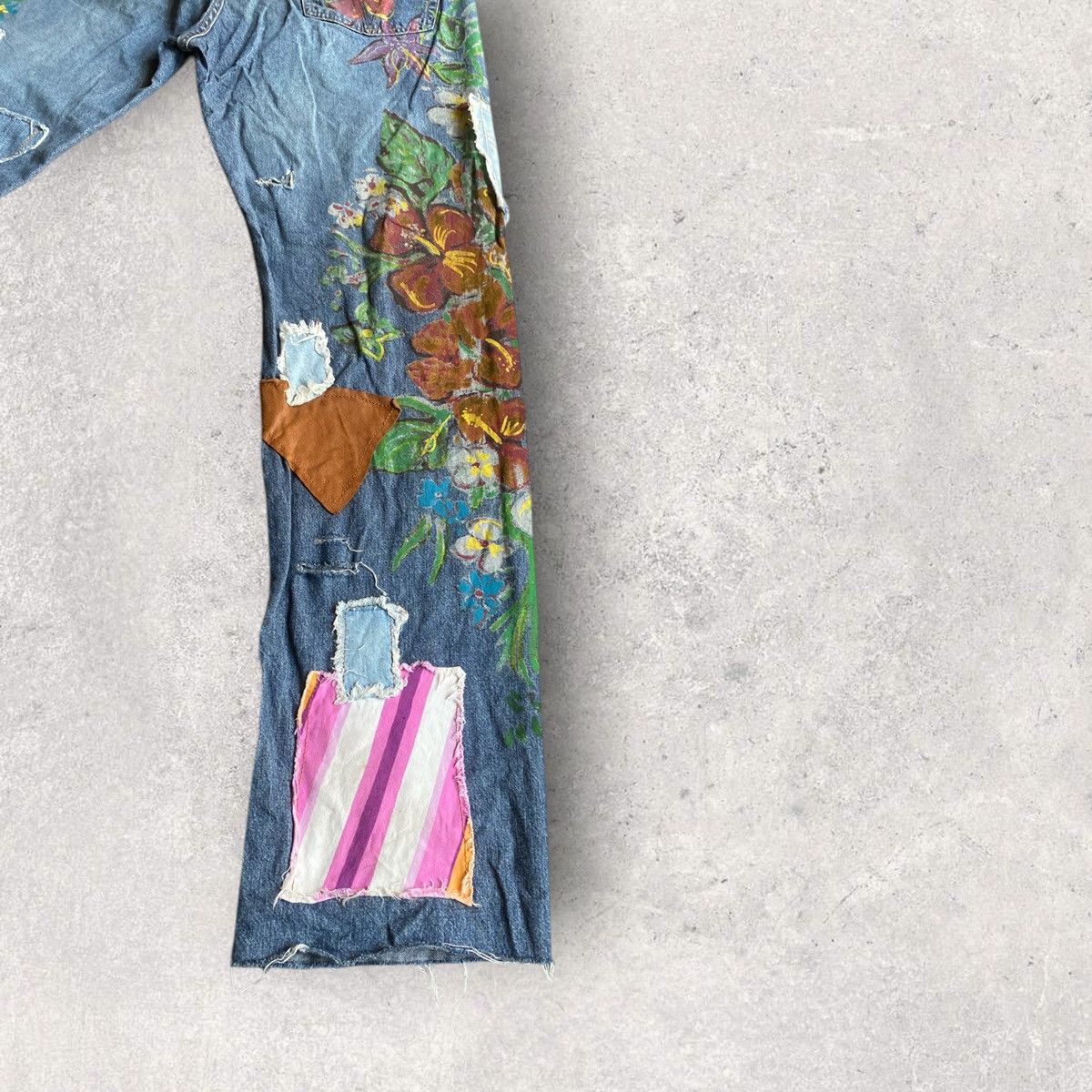 Dolce & Gabbana D&G painted floral and applique patchwork Size US 33 - 7 Thumbnail