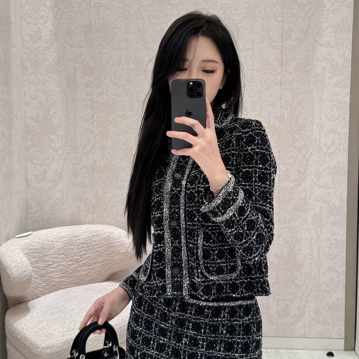 Christian Dior Monsieur Dior apr447 Black & White Tartan CD Cotton Jkt 36 Size XS / US 0-2 / IT 36-38 - 7 Thumbnail