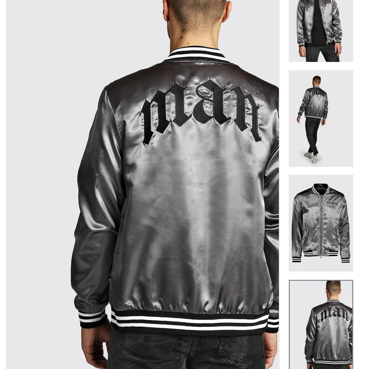 Boohoo BoohooMAN Satin Bomber Size US S / EU 44-46 / 1 - 7 Thumbnail