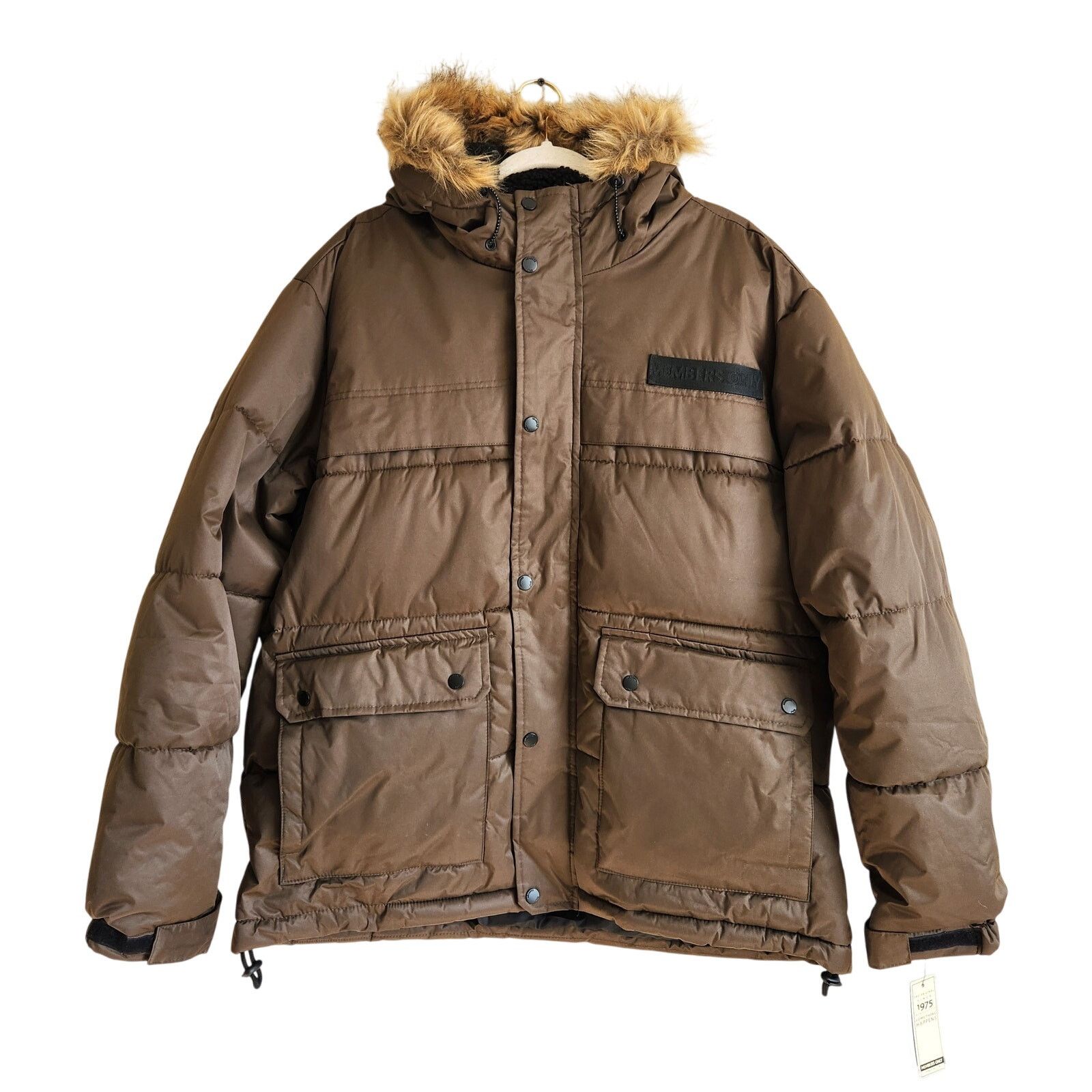 Members Only Members Only Men's Brown Hooded Winter Puffer Jacket Size XL Size US XL / EU 56 / 4 - 1 Thumbnail
