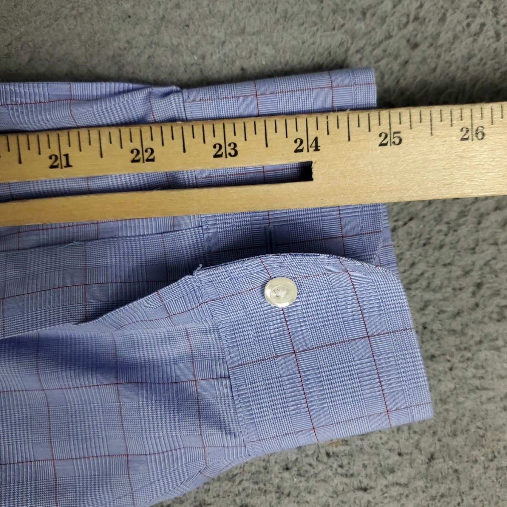 Brooks Brothers Brooks Brothers Blue Plaid Madison Dress Shirt Mens 17 Long Sleeve Button Up Size 46R - 6 Thumbnail