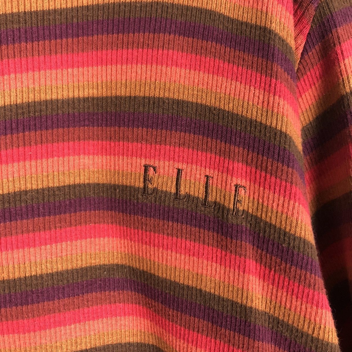 Japanese Brand × Vintage Vintage Elle Striped 90s Jumper Pullover Medium Size US M / EU 48-50 / 2 - 10 Thumbnail