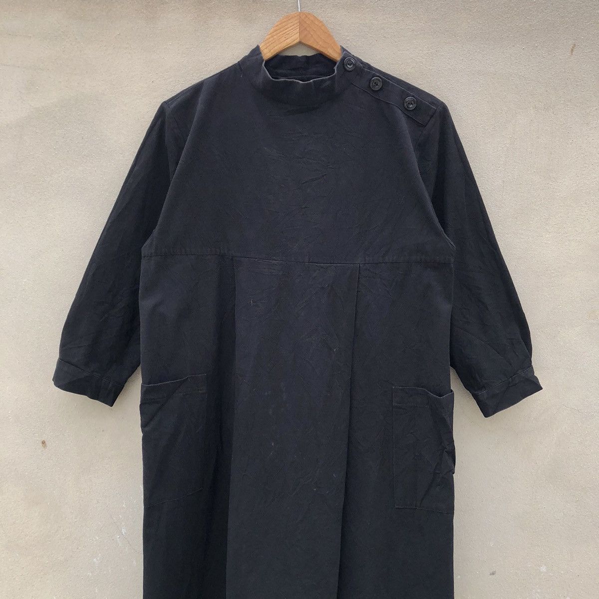 Japanese Brand ATELIER D’ANTAN Black Cotton Dress Size S / US 4 / IT 40 - 2 Thumbnail