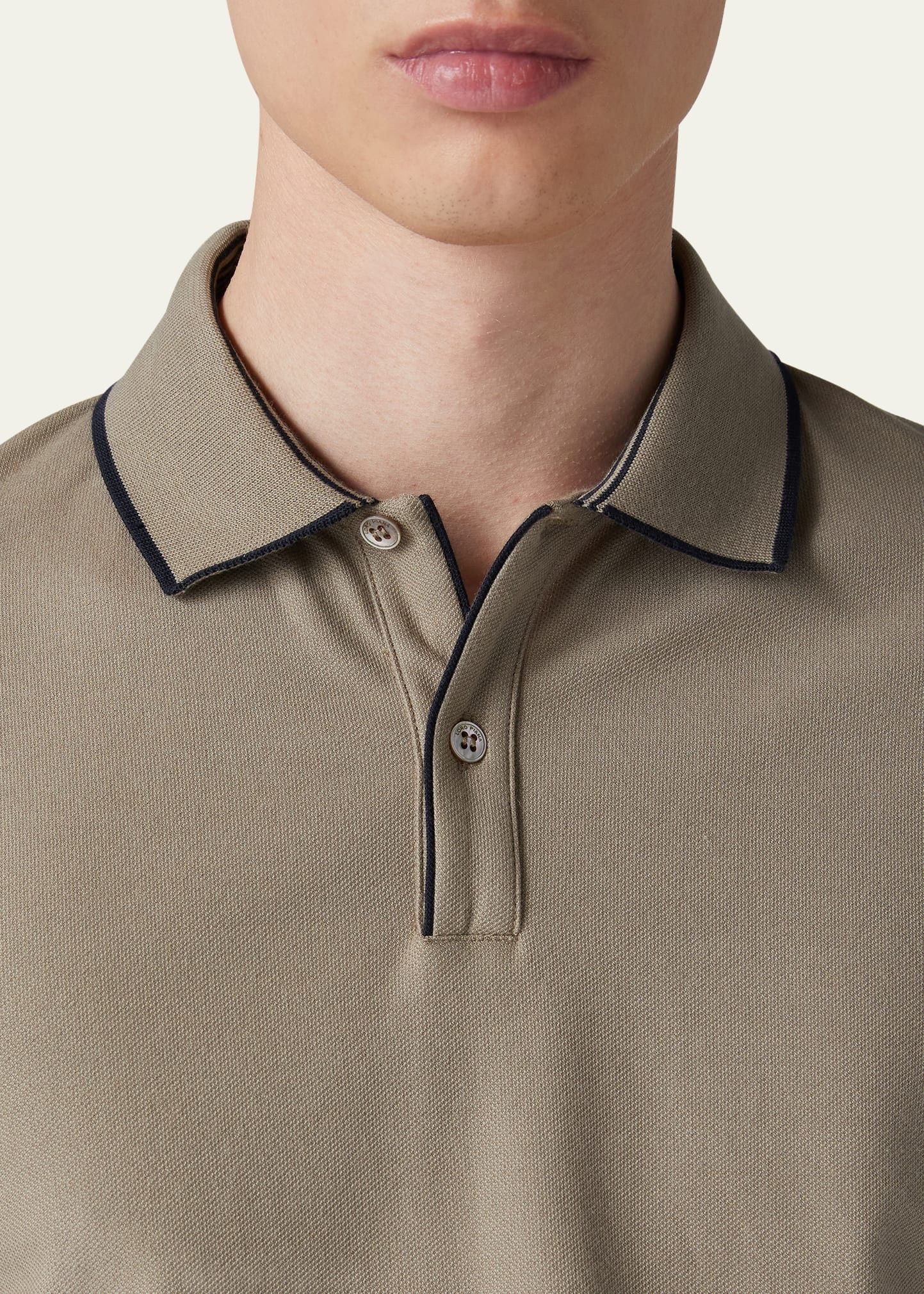 Loro Piana o1w1db10125 FA14903 Brentwood Polo Shirt in Beige Size US S / EU 44-46 / 1 - 5 Thumbnail