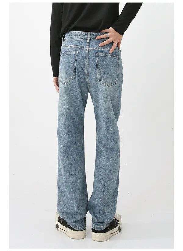 Japanese Brand Japanese light blue washed straight jeans loose Size US 32 / EU 48 - 2 Thumbnail