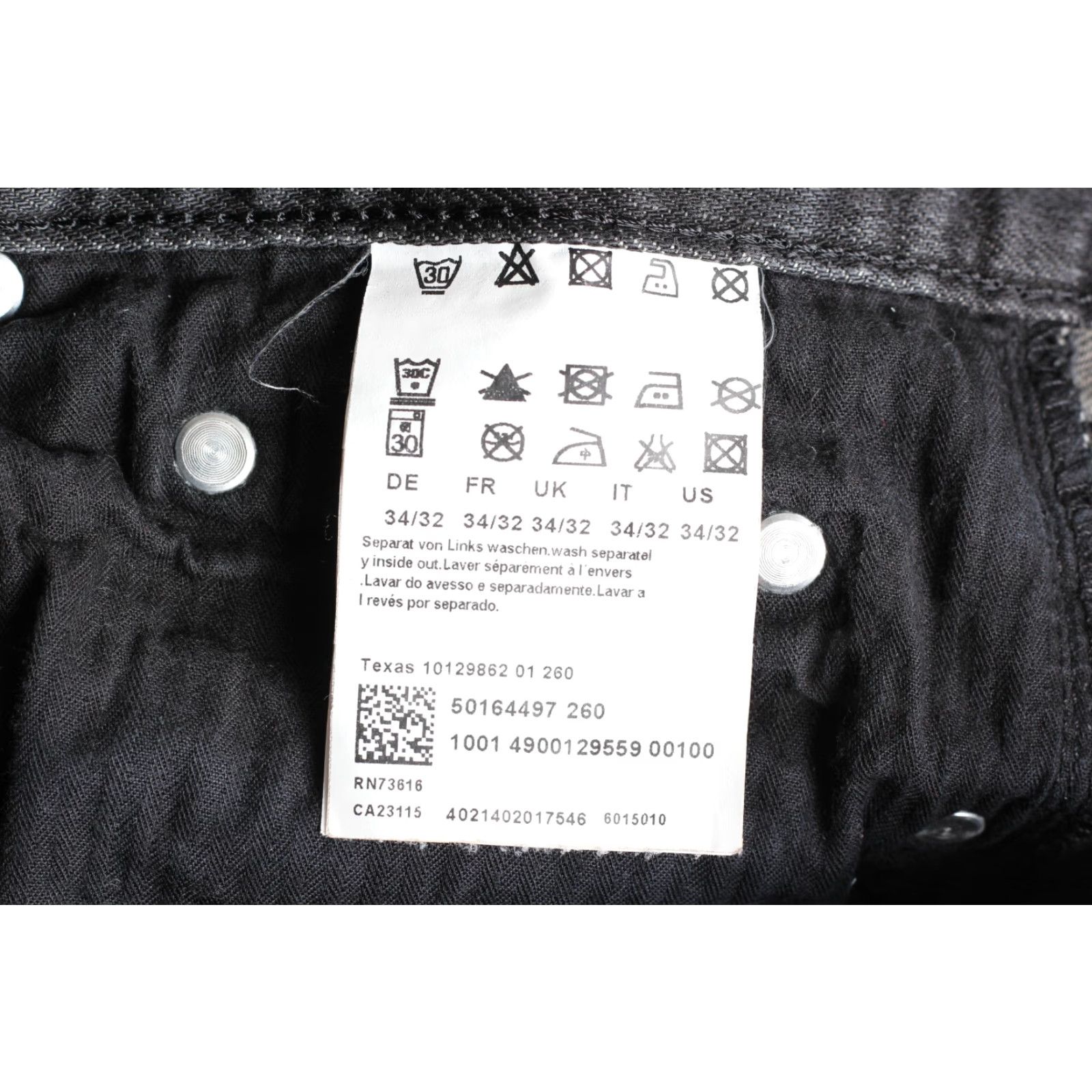 Hugo Boss HUGO BOSS Texas Stretch Regular Straight Jeans Men W34 L32 DZ4339 Grey Denim 5-Pocket Straight Rise Mid 10-12in Regular 34/32 xs Size US 34 / EU 50 - 7 Thumbnail