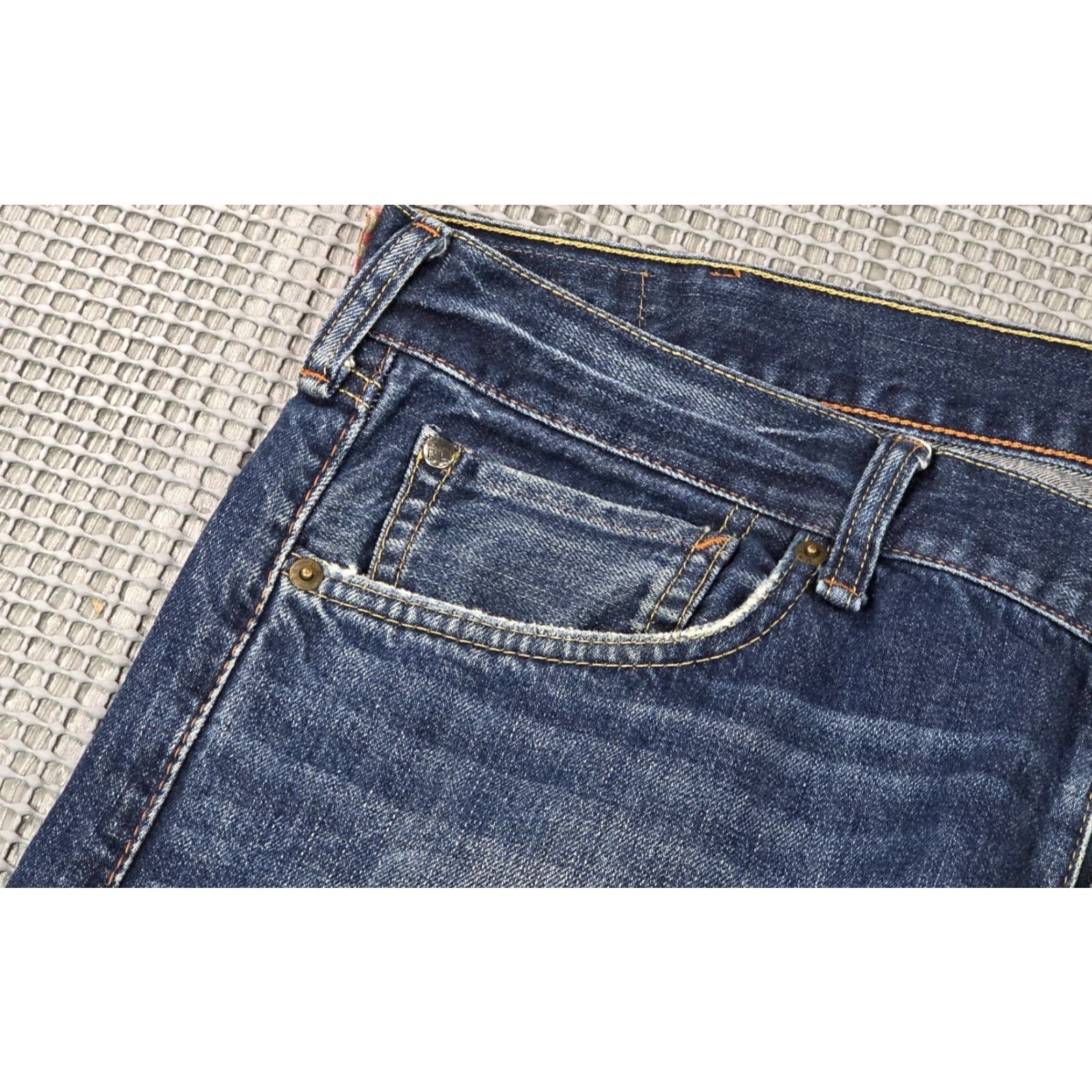 Ralph Lauren Denim & Supply Ralph Lauren Slim Fit Mens Jeans Dark Fade Distress Wash Size 38x30 Denim Jeans Straight 5-Pocket Mens Blue Regular Fit 38x30 Size US 38 / EU 54 - 6 Thumbnail