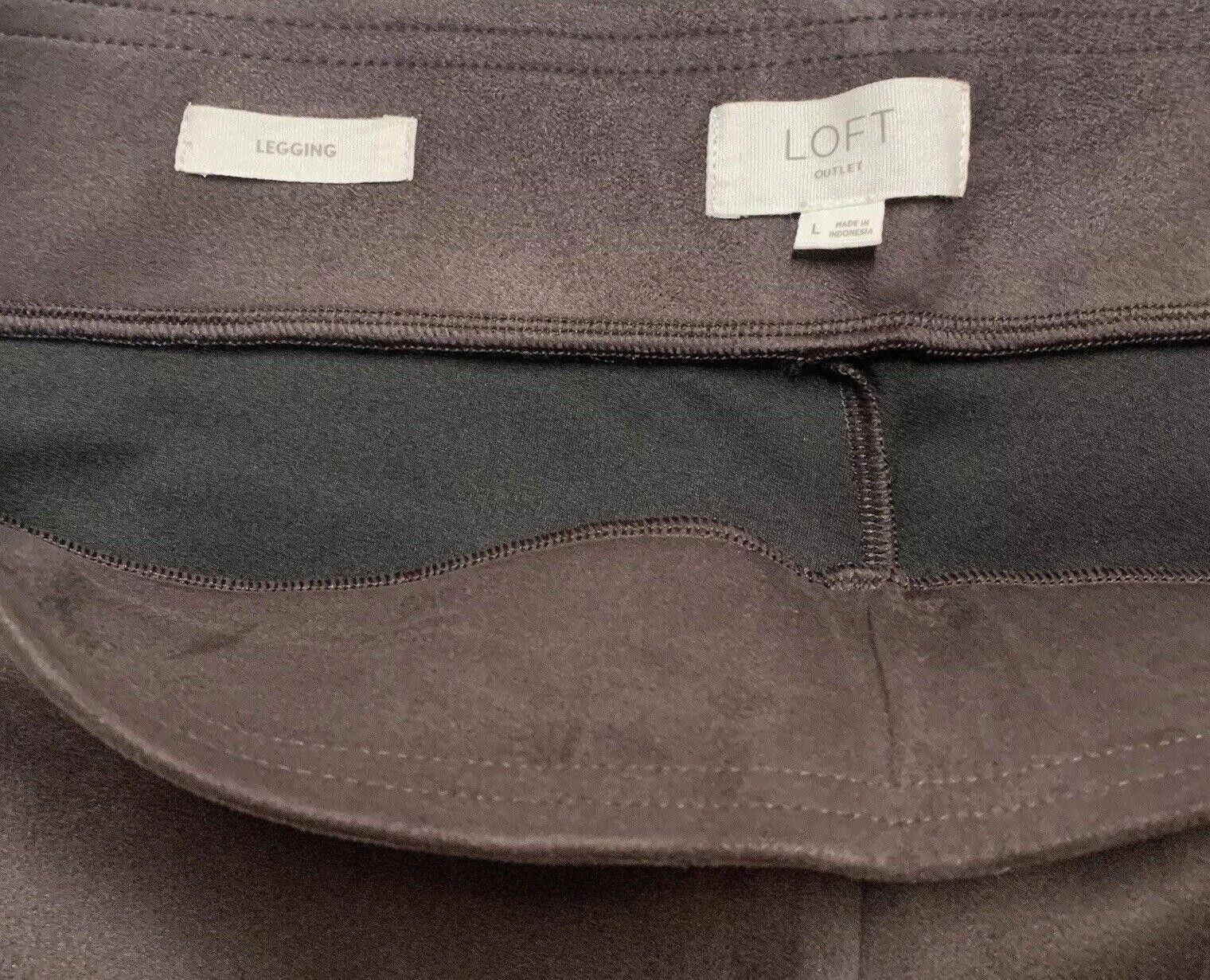 Other LOFT Outlet Women's Sz L Brown Pull-On Slacks Stretch Pants Size 36" / US 14 / IT 50 - 3 Thumbnail