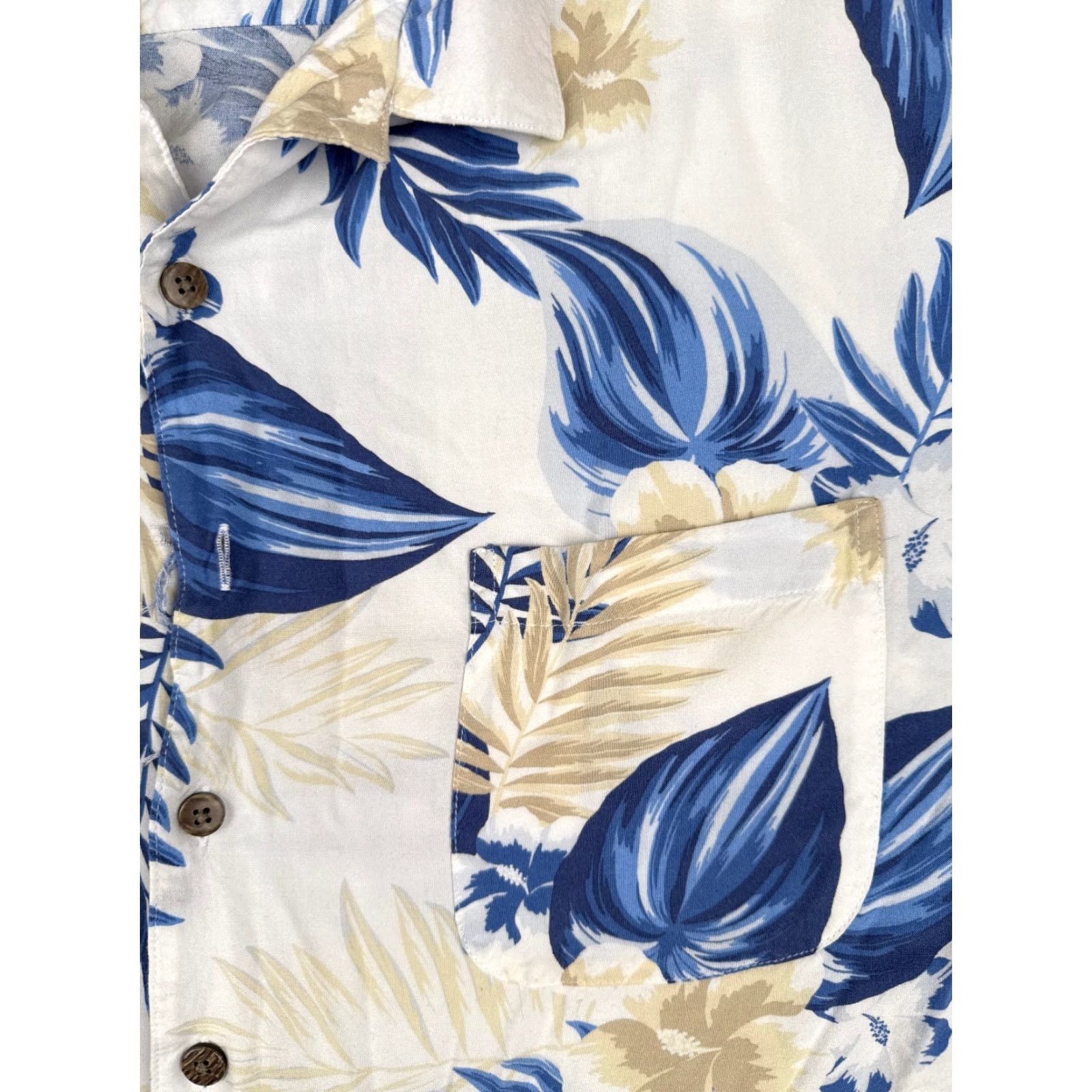 George George Hawaiian Shirt Men 3XL Blue Floral Button-Up Rayon Short Sleeve Size US XXL / EU 58 / 5 - 6 Thumbnail