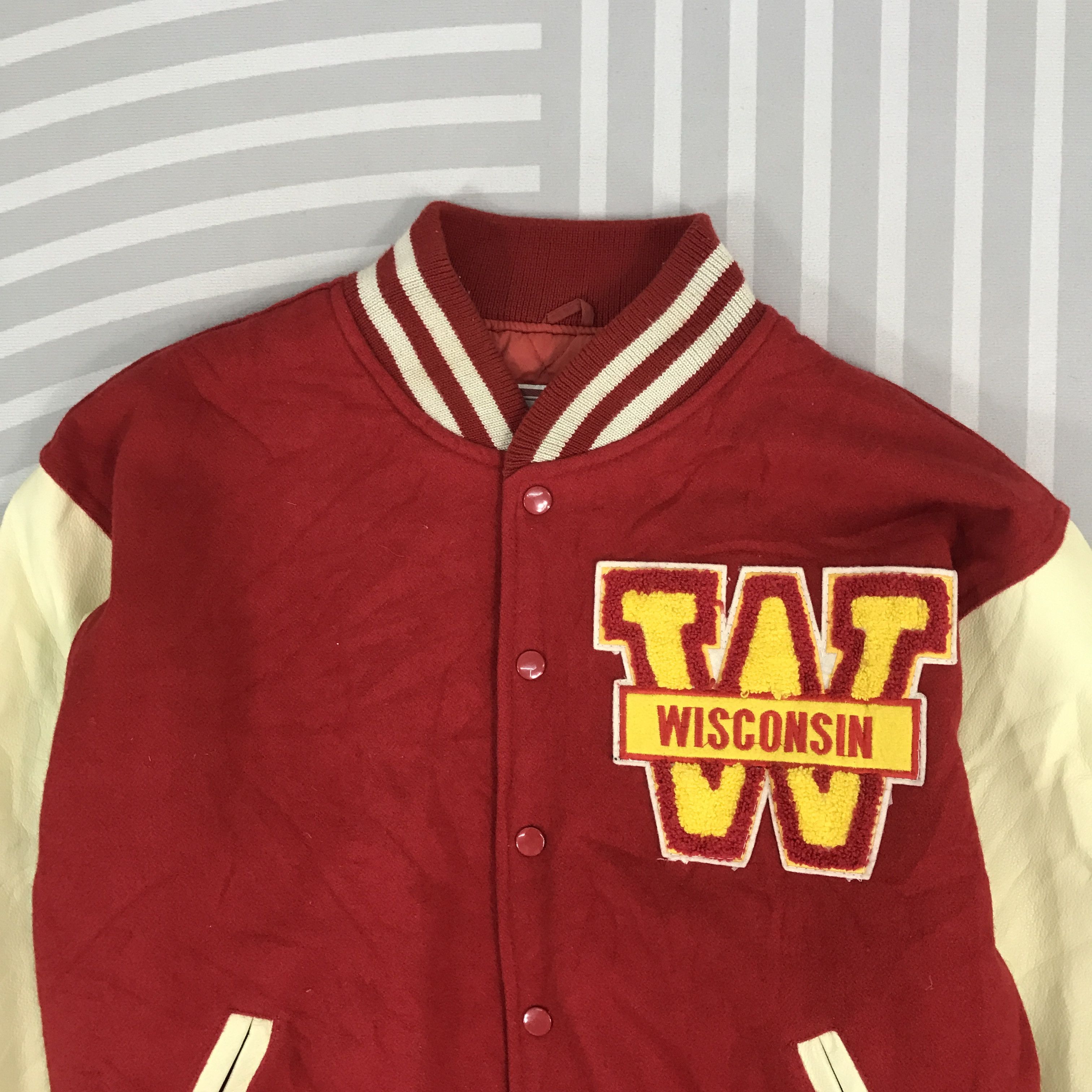 Japanese Brand × Vintage Vintage Winconsin Snap Button Varsity Jacket Size US L / EU 52-54 / 3 - 3 Thumbnail
