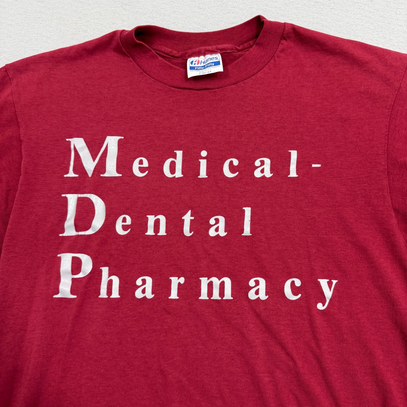 Vintage Vintage Medical Dental Pharmacy Shirt Men's Large Red 80s Size US L / EU 52-54 / 3 - 4 Thumbnail