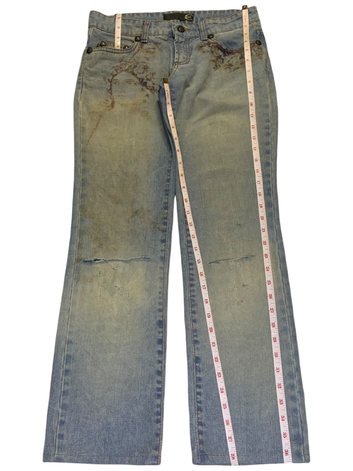 Roberto Cavalli Vintage Just Cavalli "Mary Mother Jesus" Artisanal Jeans Size 30" / US 8 / IT 44 - 13 Thumbnail