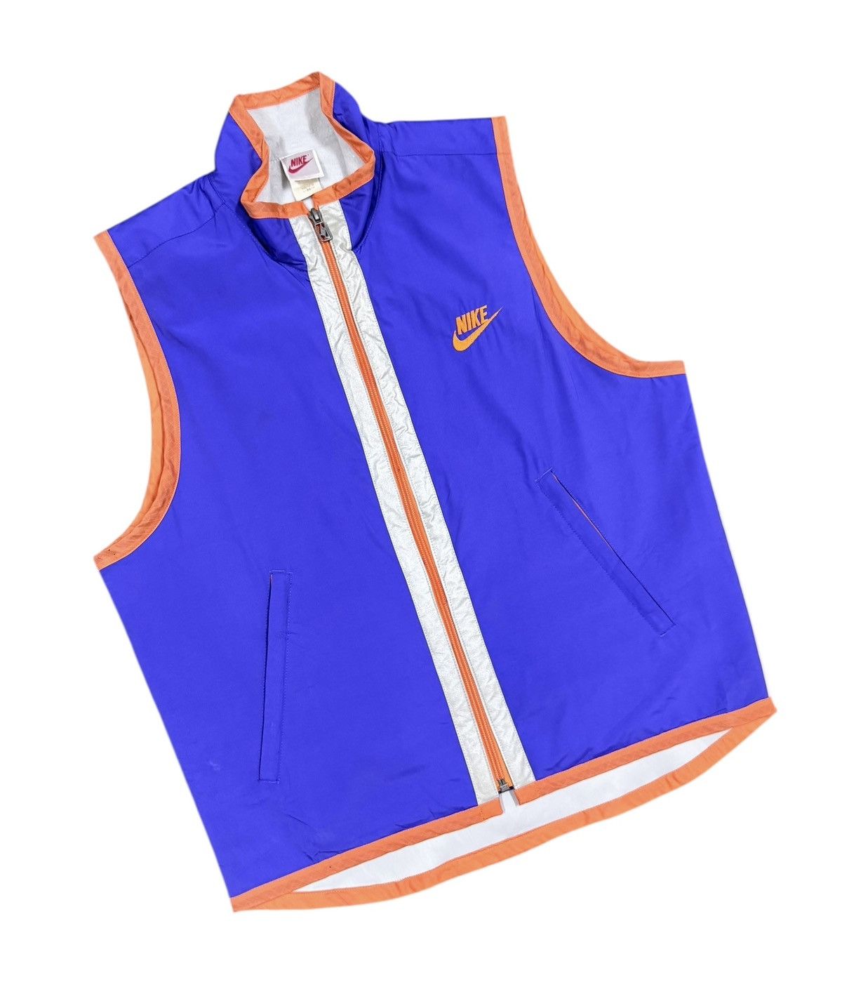 Nike Vtg🌟y2k Nike Multicolor Vest Zipper Jacket Made In Japan Size 40L - 11 Thumbnail